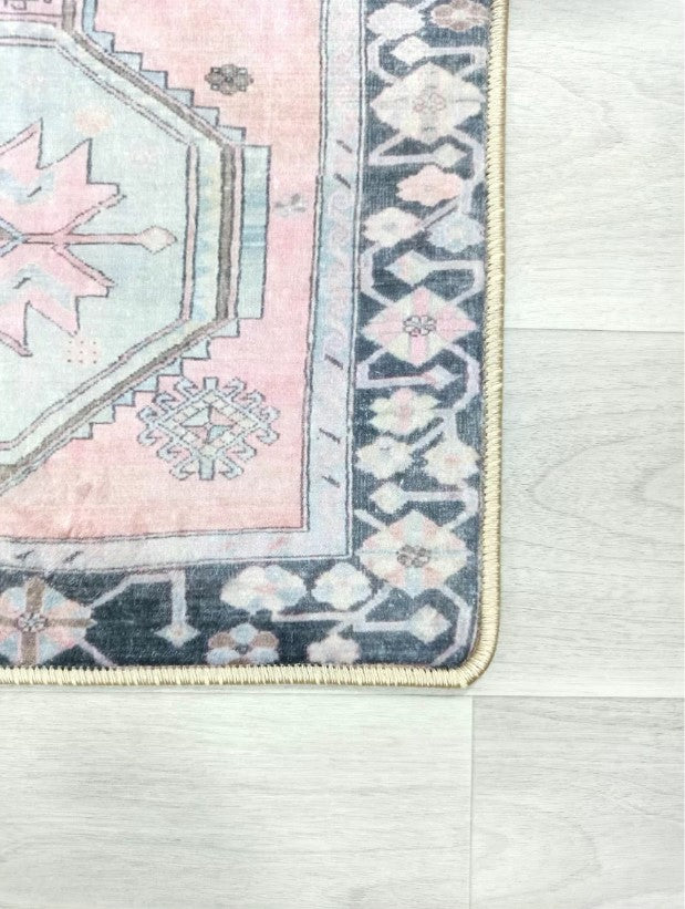 Ziana Pink Gray Turkish 2x3 Rug