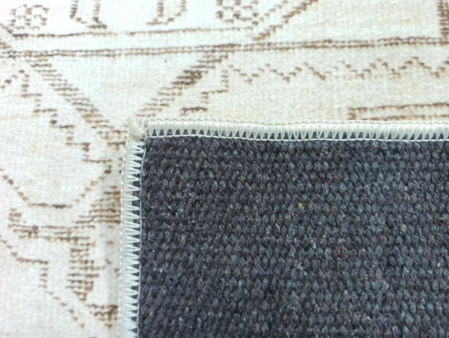 Turkish Rug Beige Pale Blush Orange Vintage Bath Mat Geometric Area Rugs