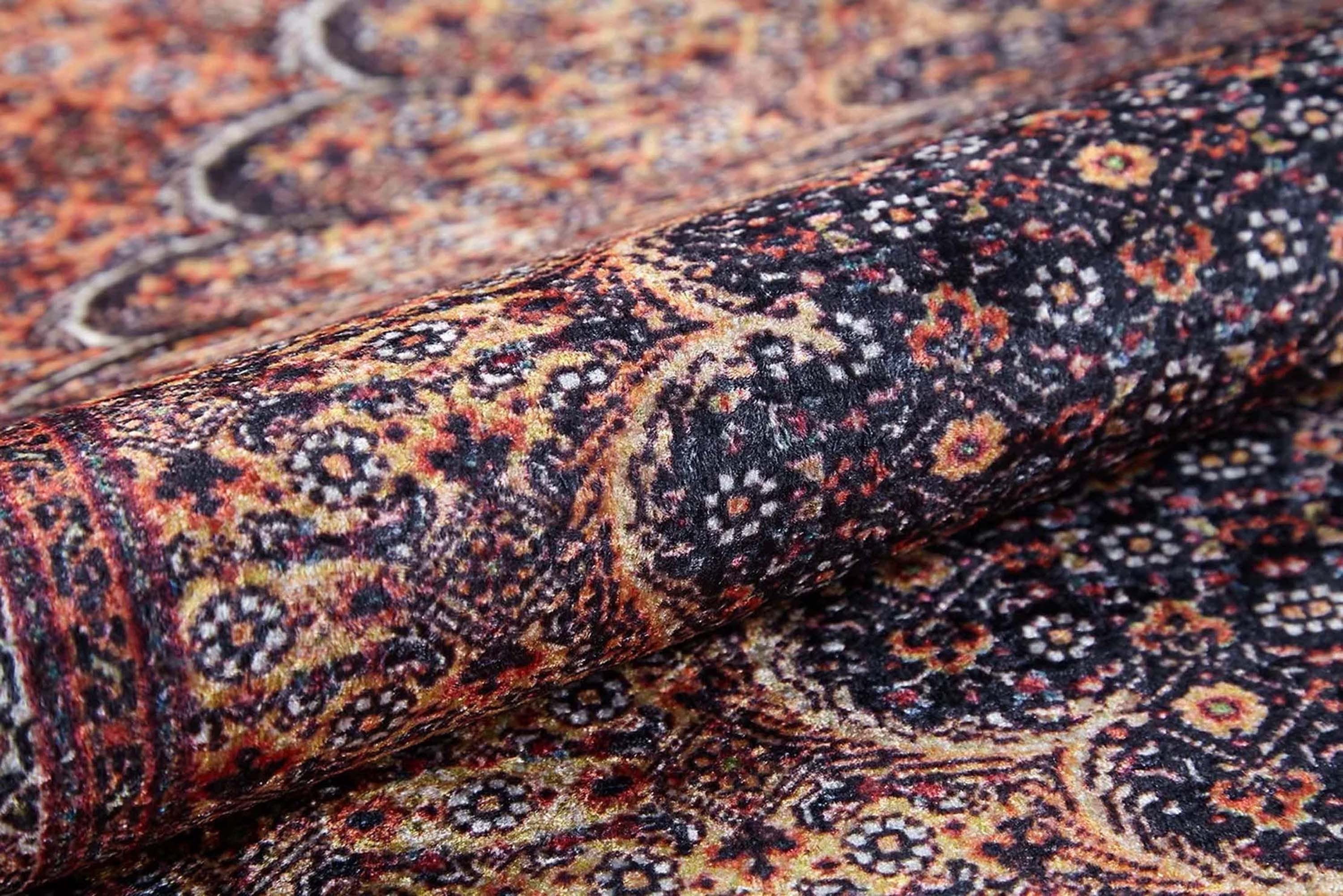 Seda Persian Red Beige Dark Navy Blue Rug