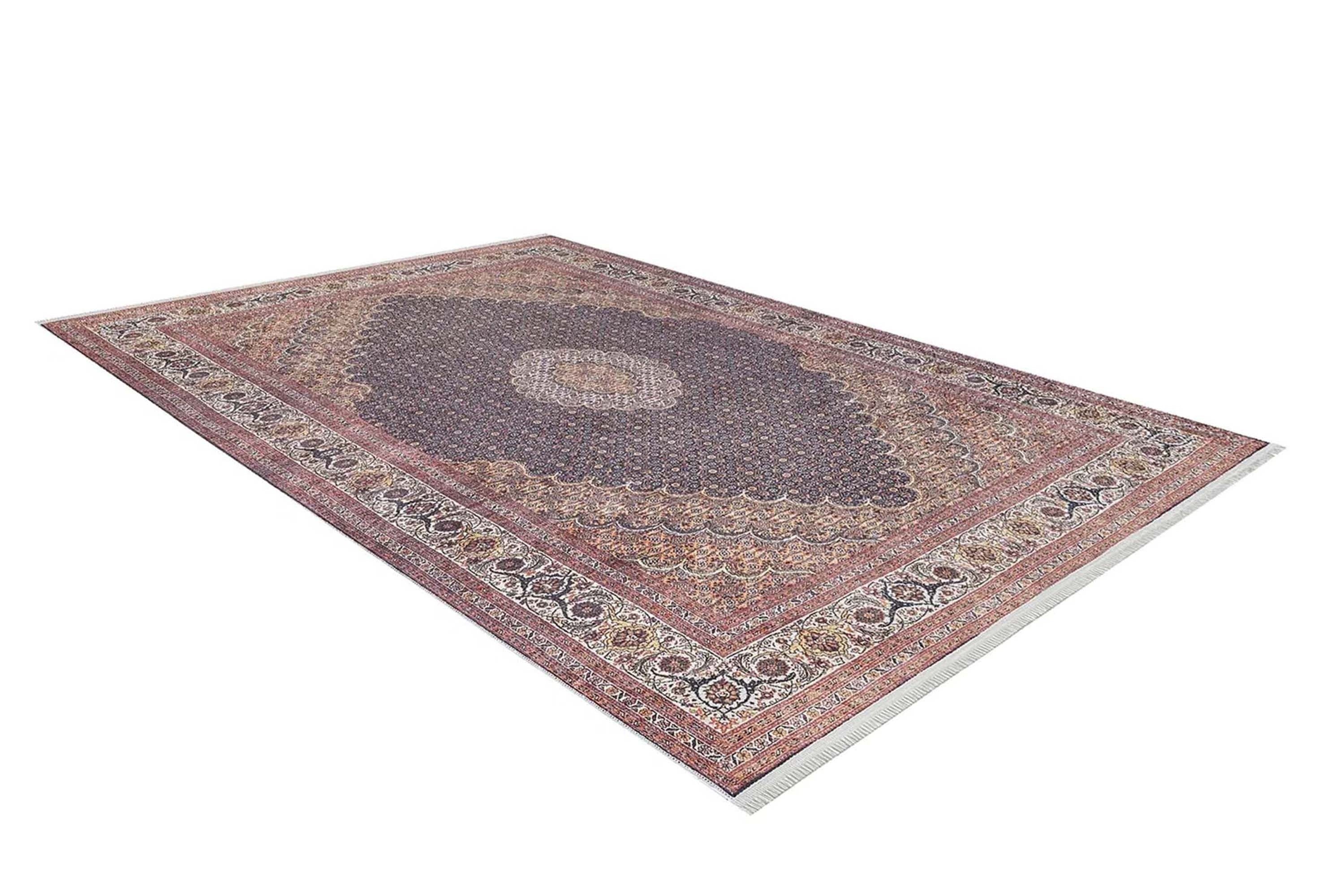 Seda Persian Red Beige Dark Navy Blue Rug