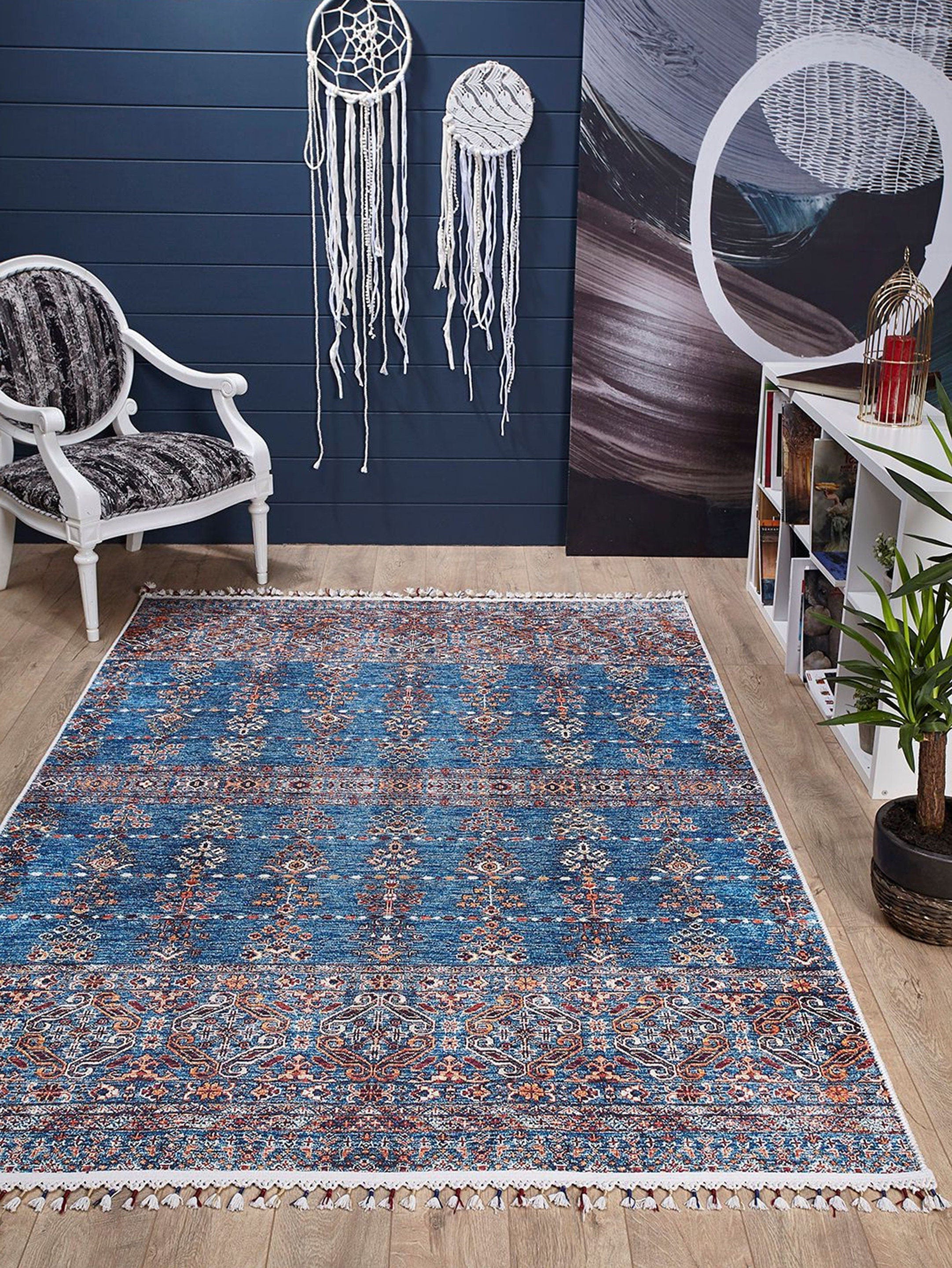 Sella Turkish Aqua Blue Rug