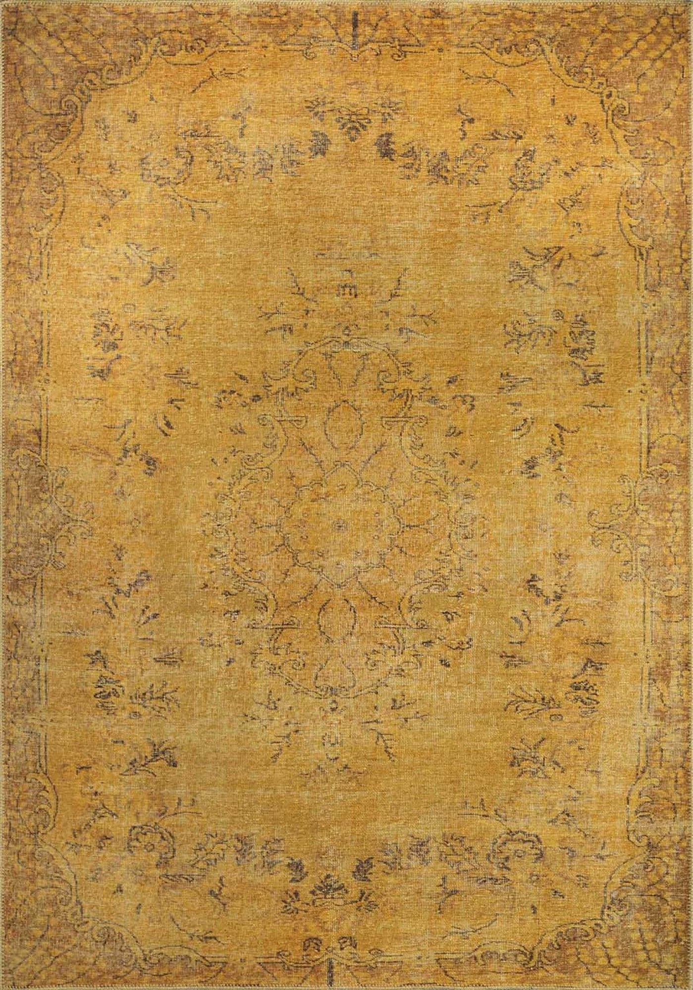 Sila Turkish Gold Orange Brown Rug