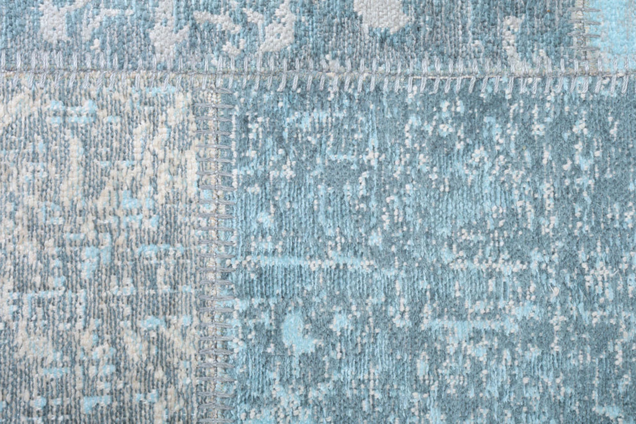 Skyla Light Sky Blue Patchwork Vintage Rug