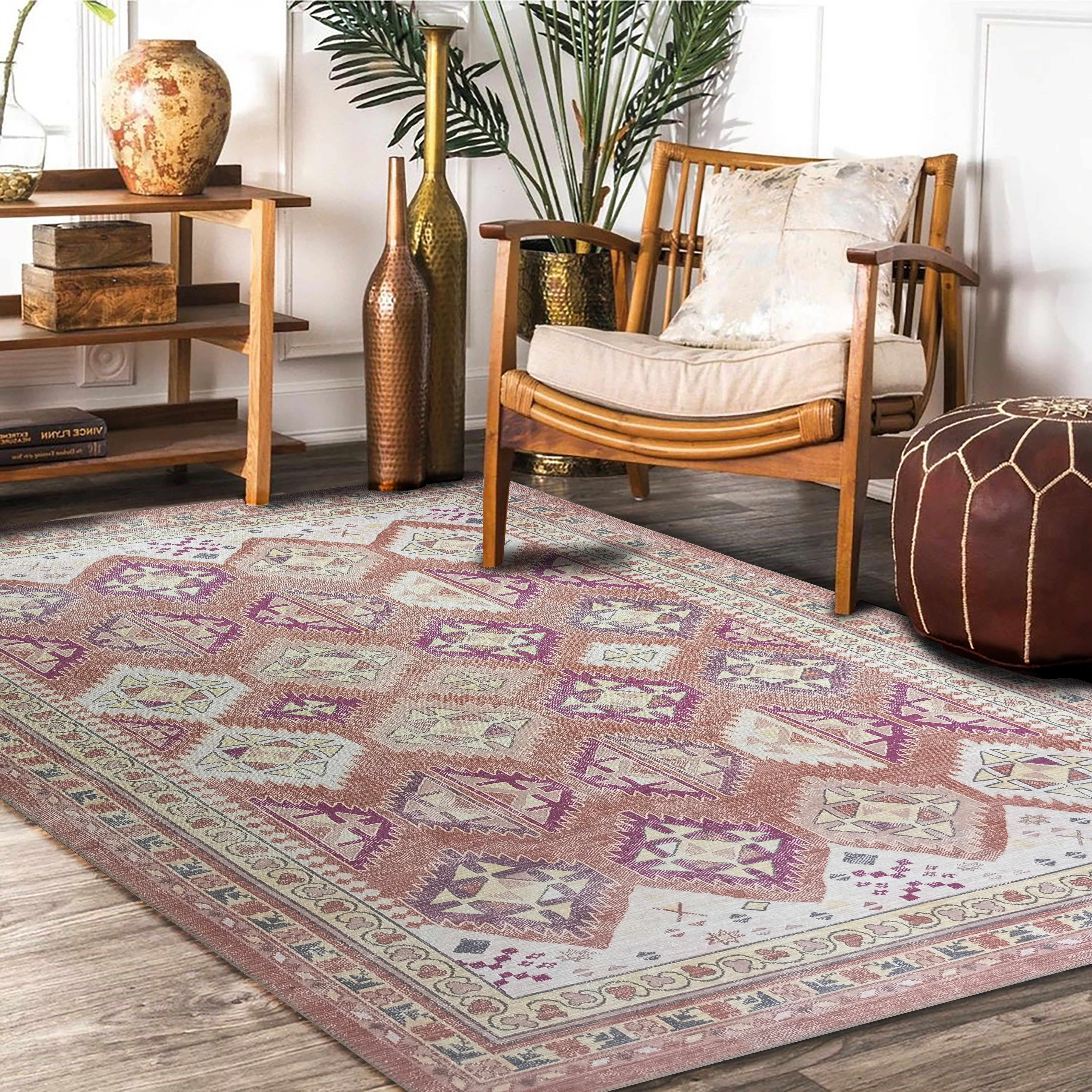 Louane Soft Herki Brown Vintage Rug