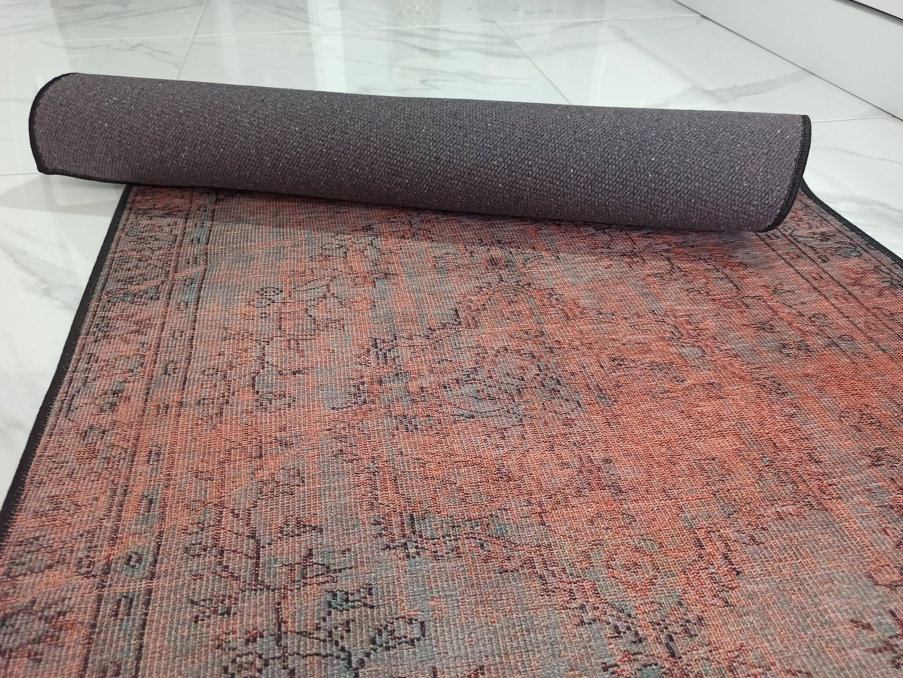 Sofya Rug Oriental Orange Dark Gray Rug