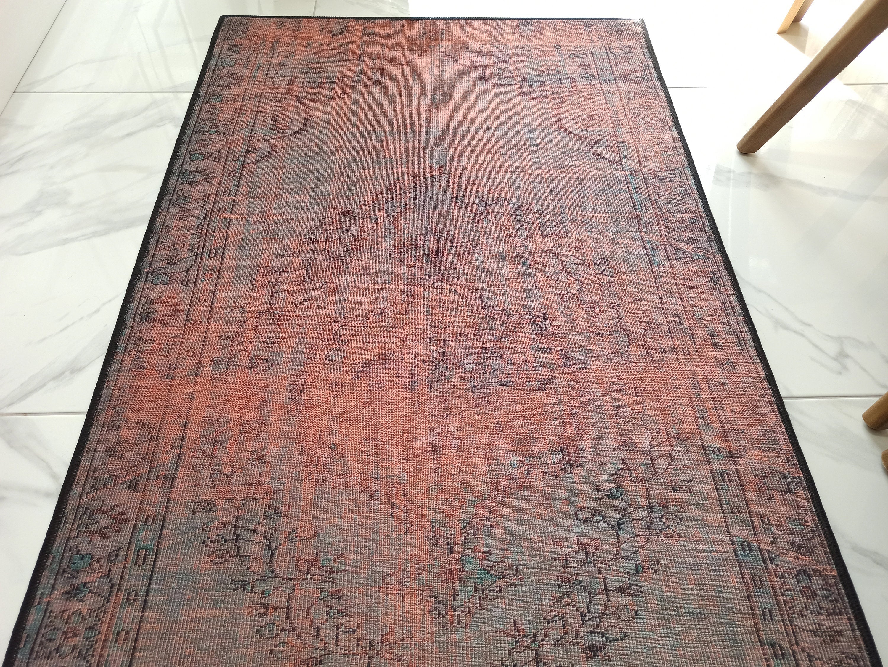 Sofya Rug Oriental Orange Dark Gray Rug