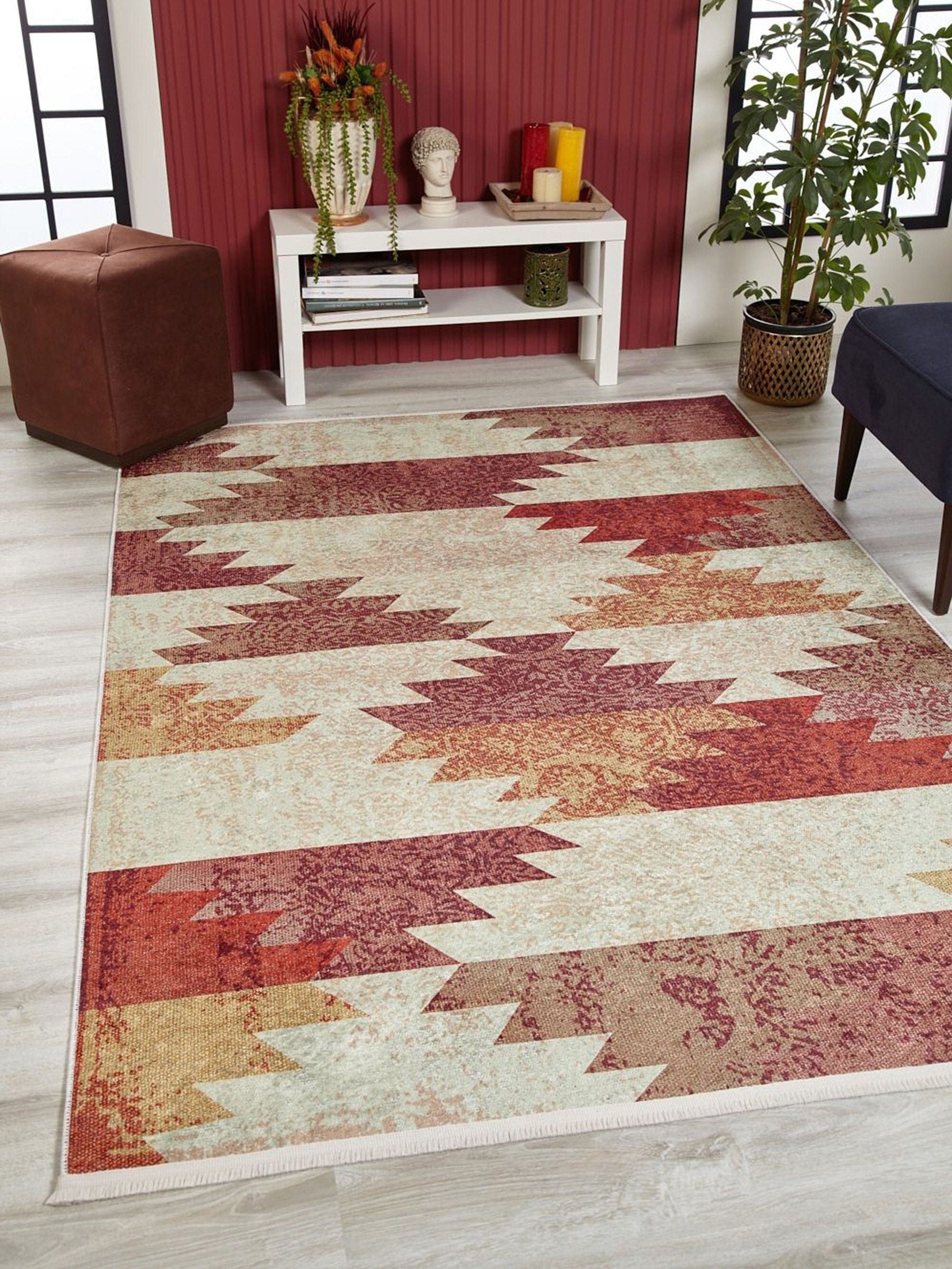 Souka Southwestern Kilim Pastel Beige Orange Rug