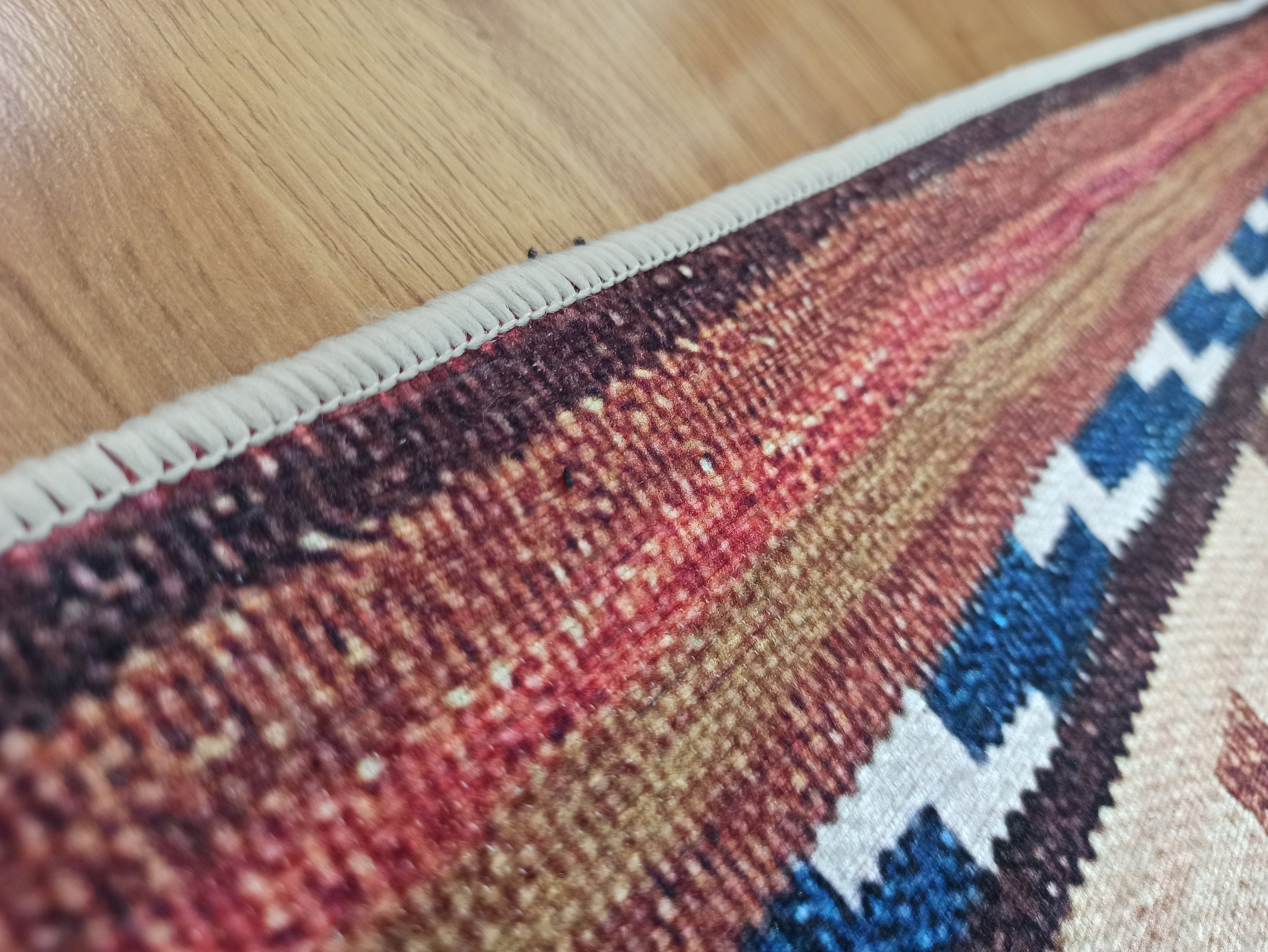 Suna Turkish Kilim Pastel Coral Red Rug