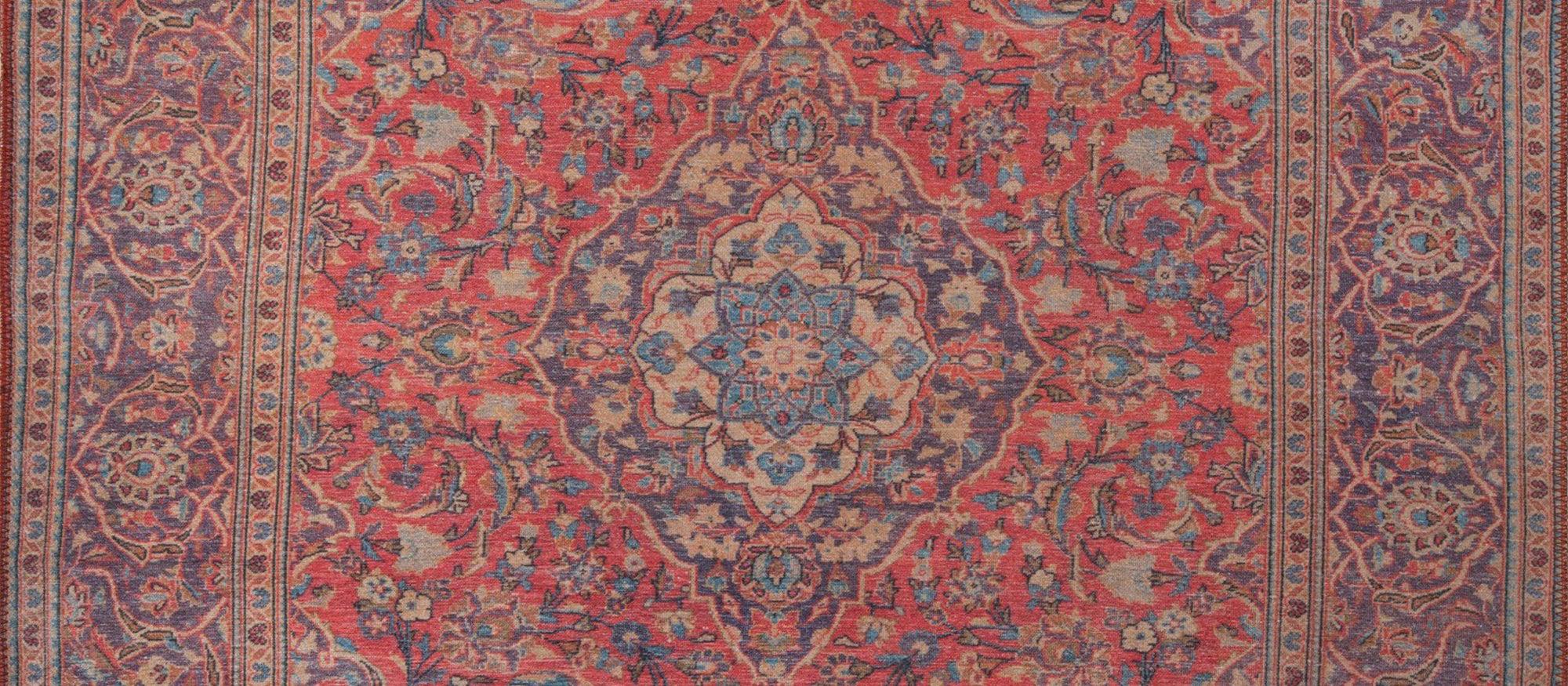 Sura Oriental Floral Medallion Red Rug