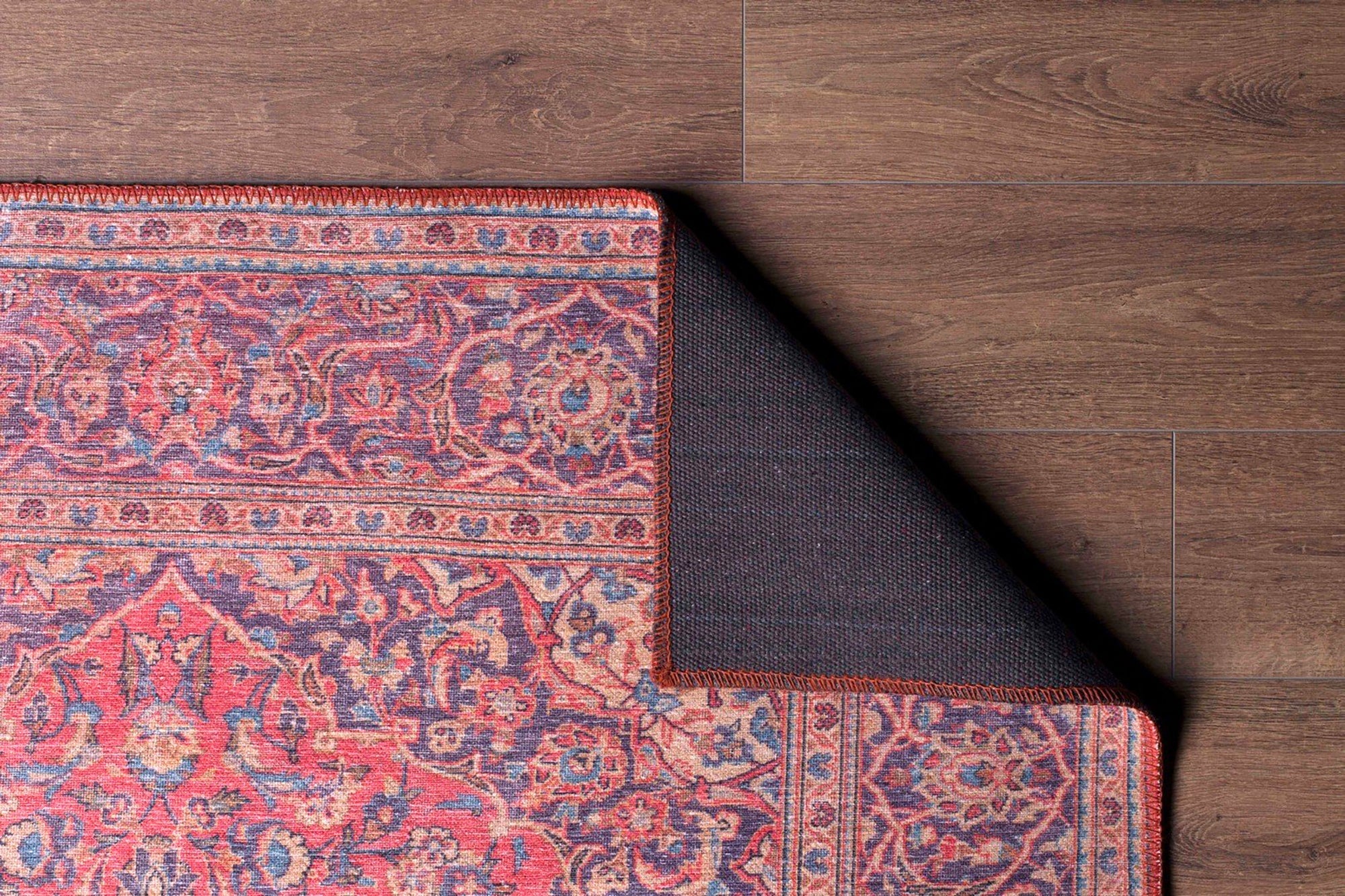 Sura Oriental Floral Medallion Red Rug