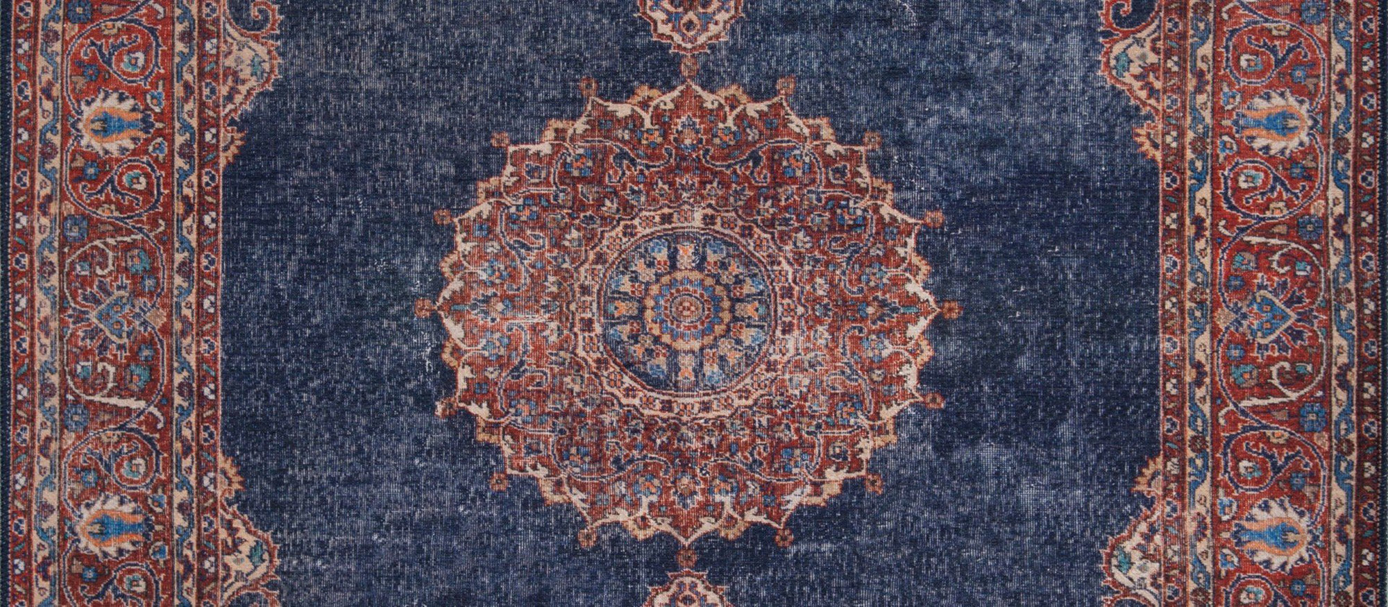 Tabri Rug Oriental Navy Blue Red Rug