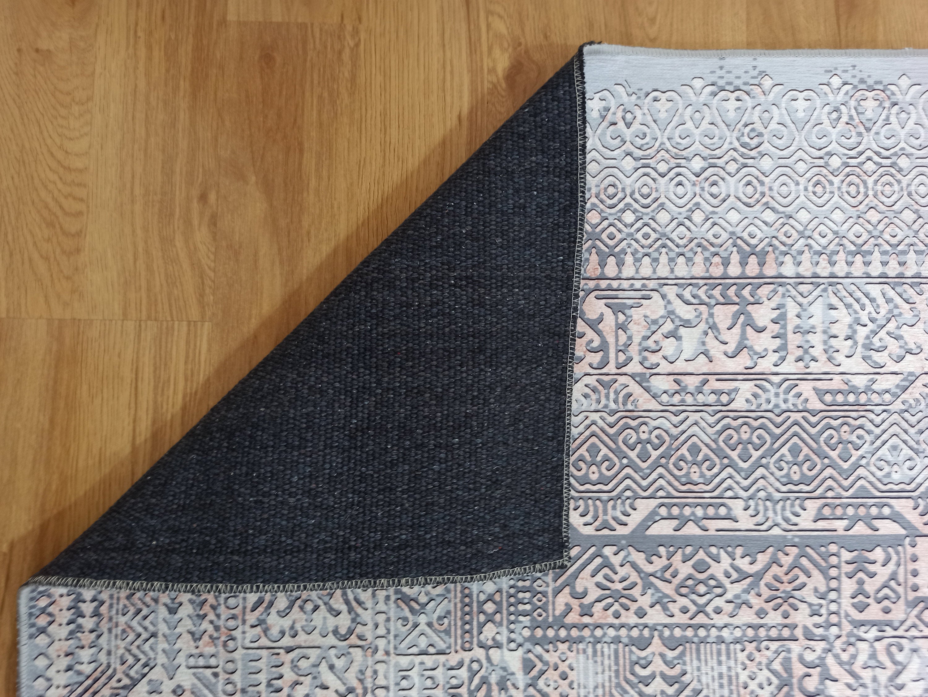 Taka Gray, White and Blush Modern Geometric Rug