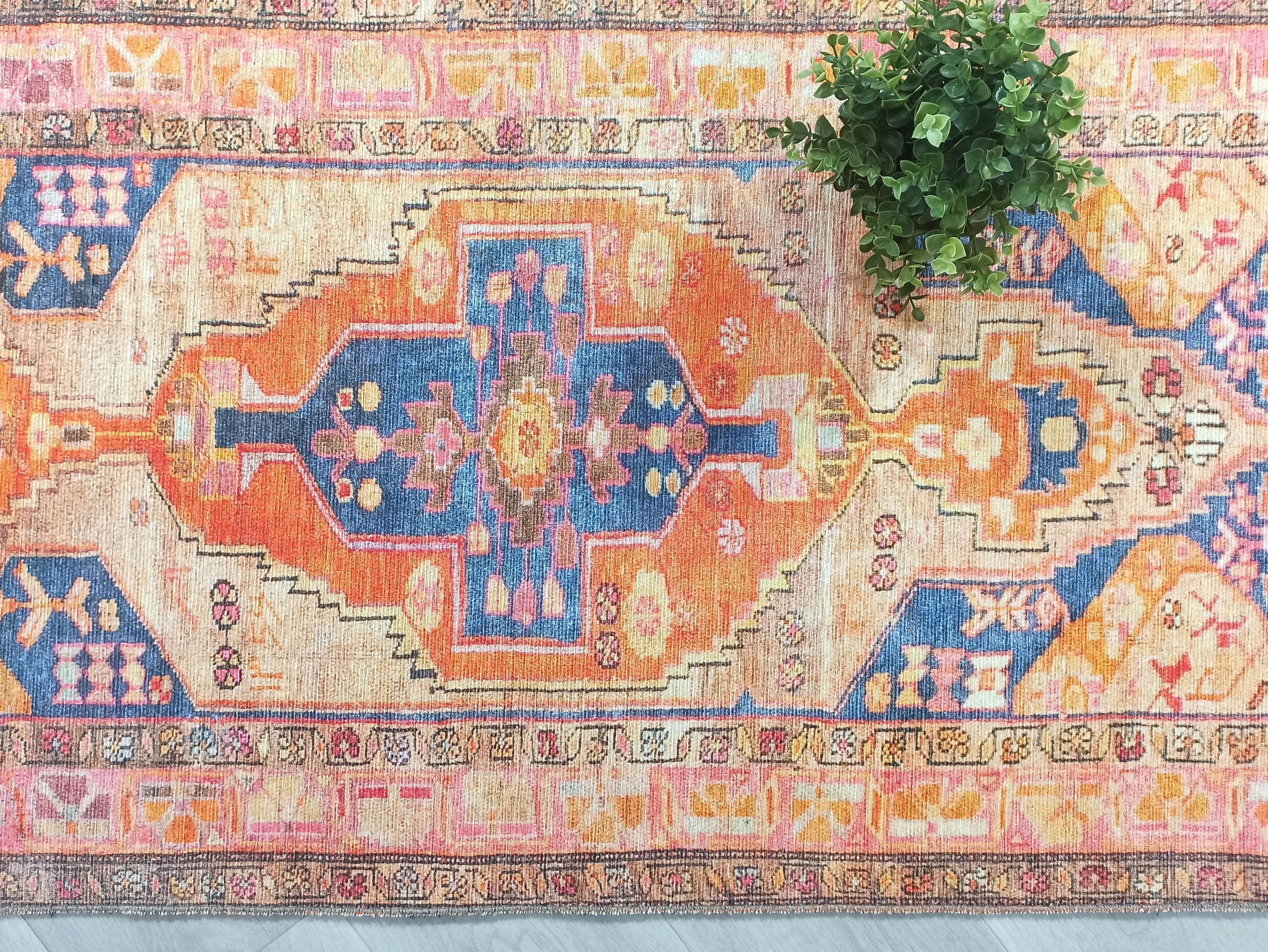 Talma Turkish Yellow Orange Pink Rug