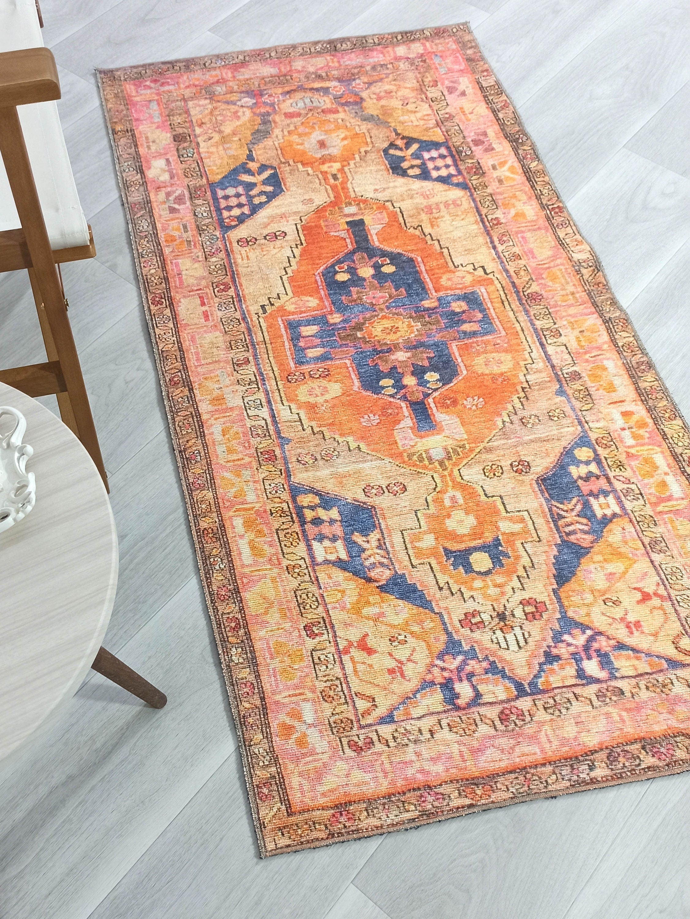 Talma Turkish Yellow Orange Pink Rug