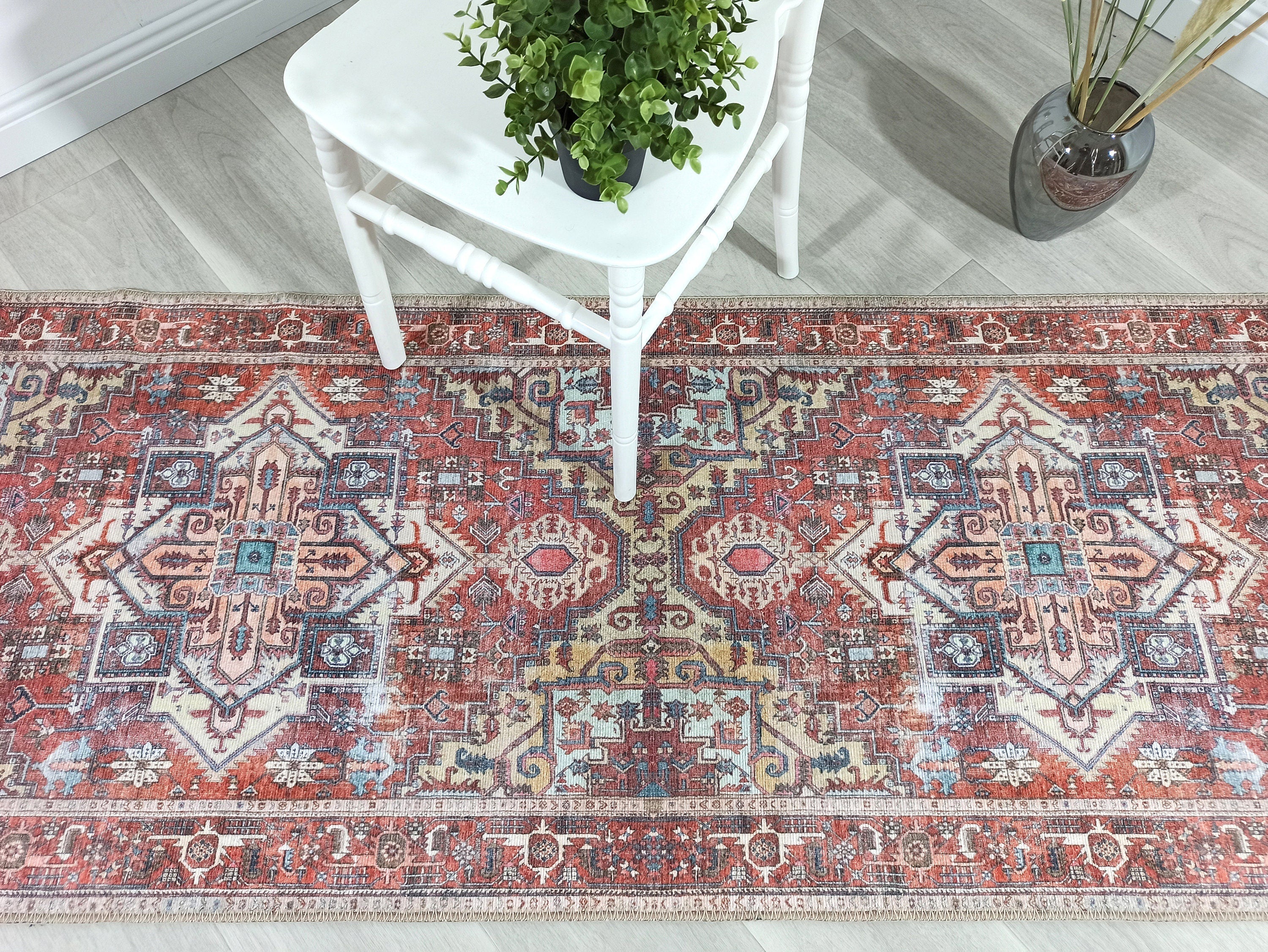 Talya1 Rug Muted Red Light Orange Persian Rug