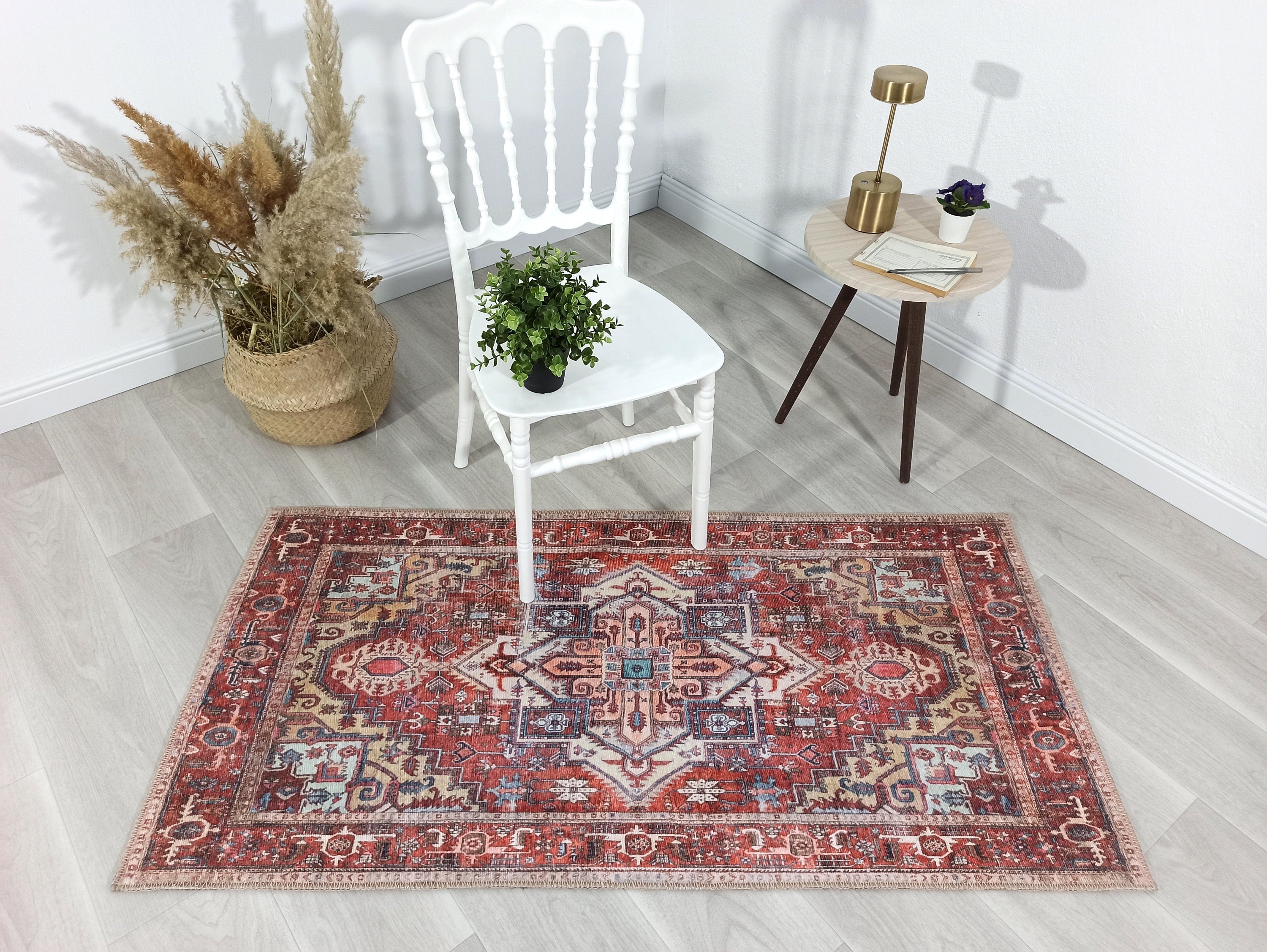 Talya1 Rug Muted Red Light Orange Persian Rug