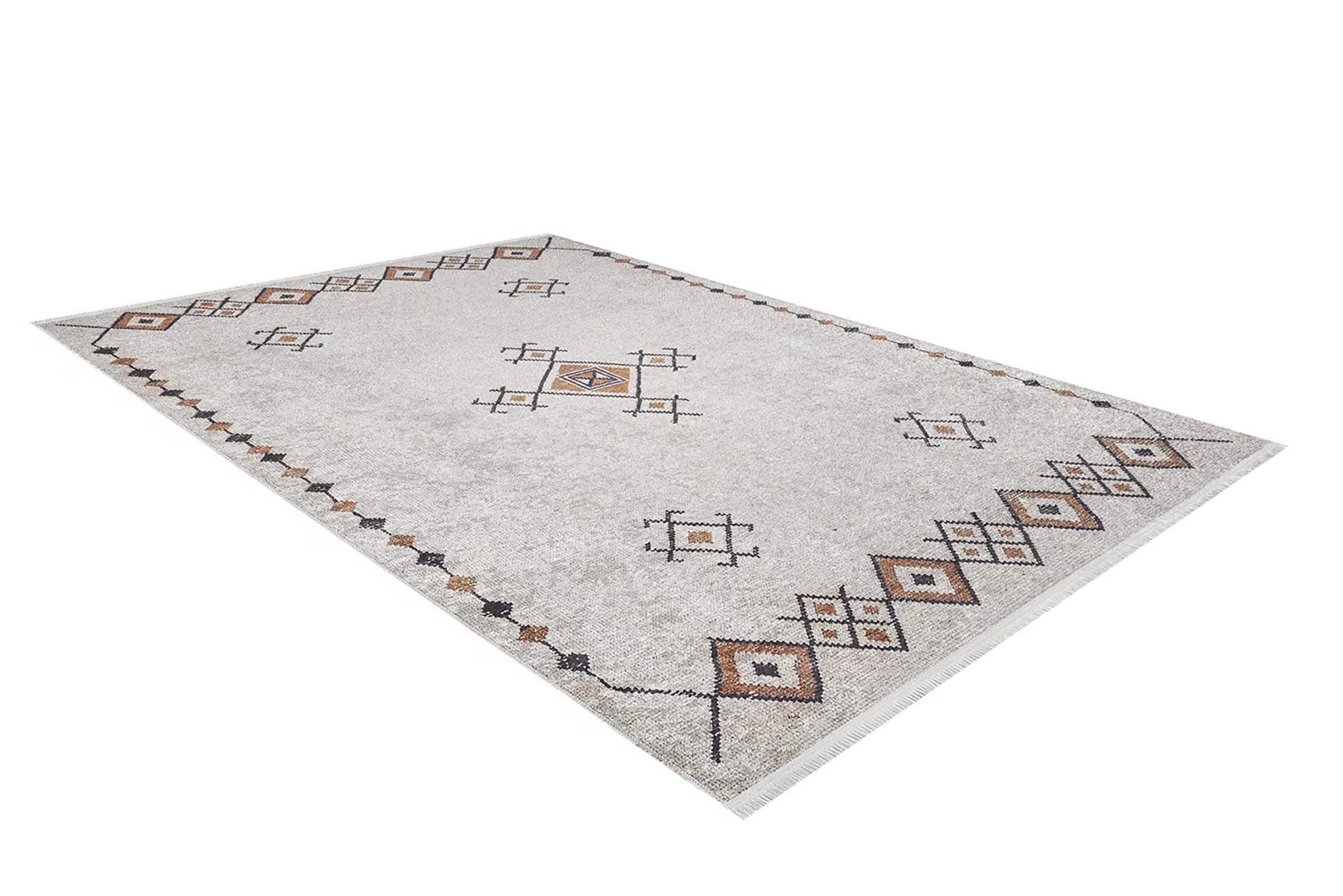Tayha Turkish Beige Diamond Medallion Rug