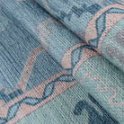 Teal Blue Oushak Area Washable Rug