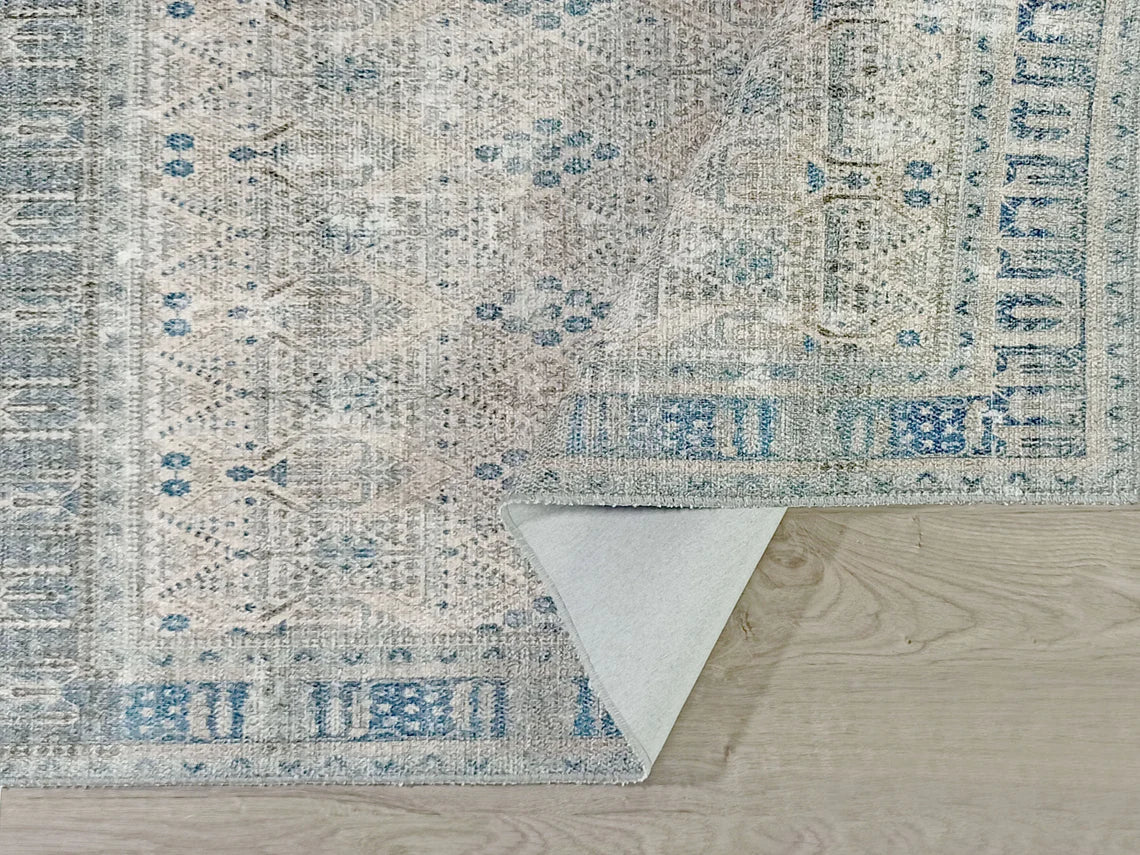 Tiana Rug Neutral Turkish Faded Gray Blue Rug