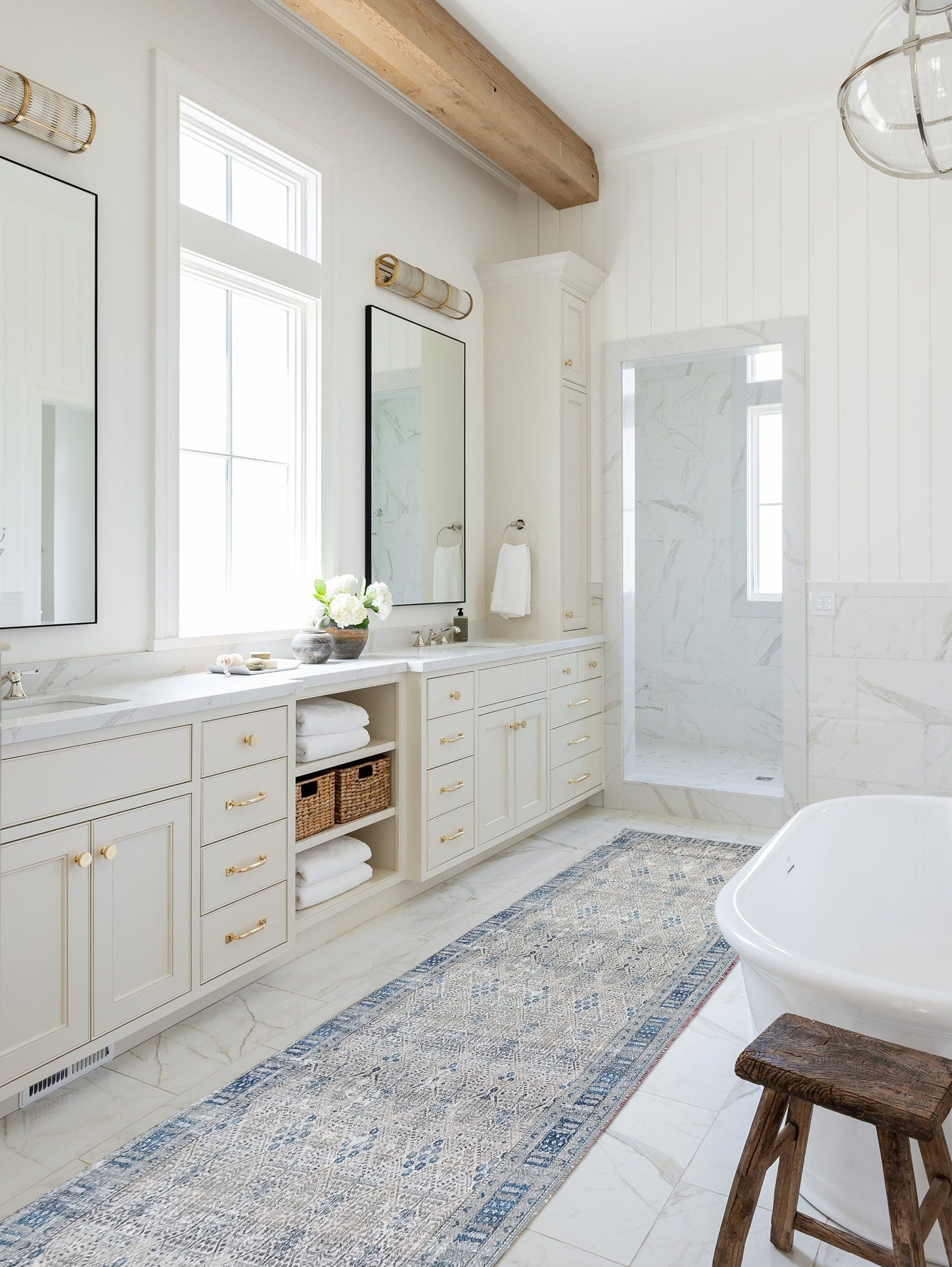 Tiana Rug Neutral Turkish Faded Gray Blue Rug