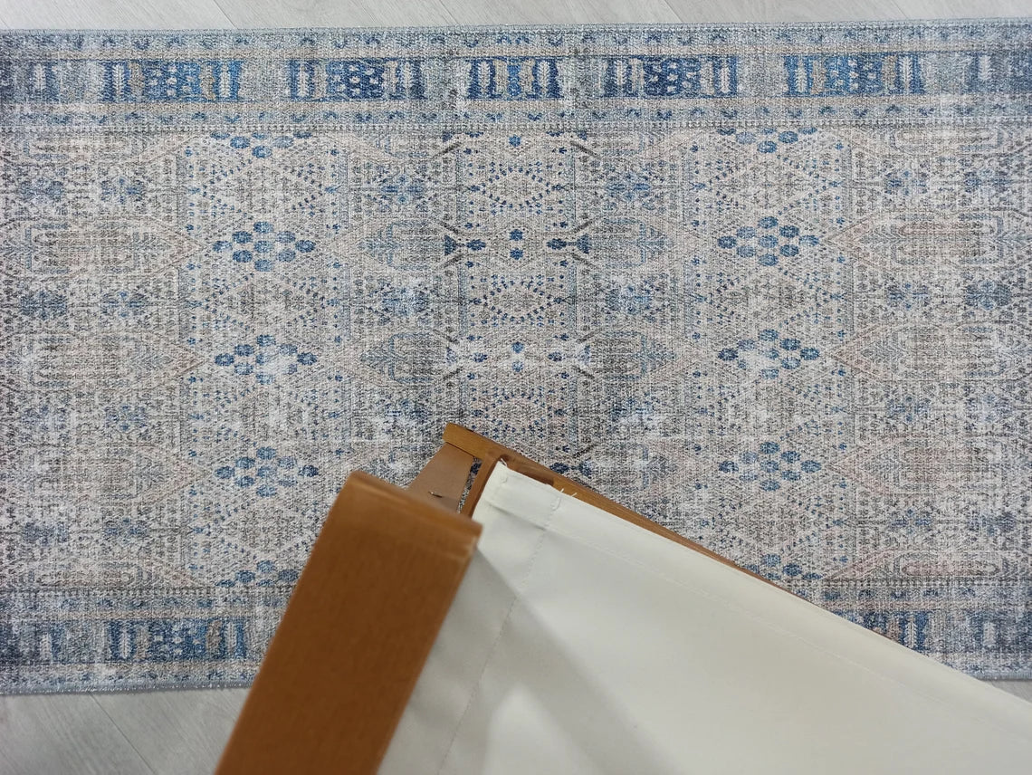 Tiana Rug Neutral Turkish Faded Gray Blue Rug