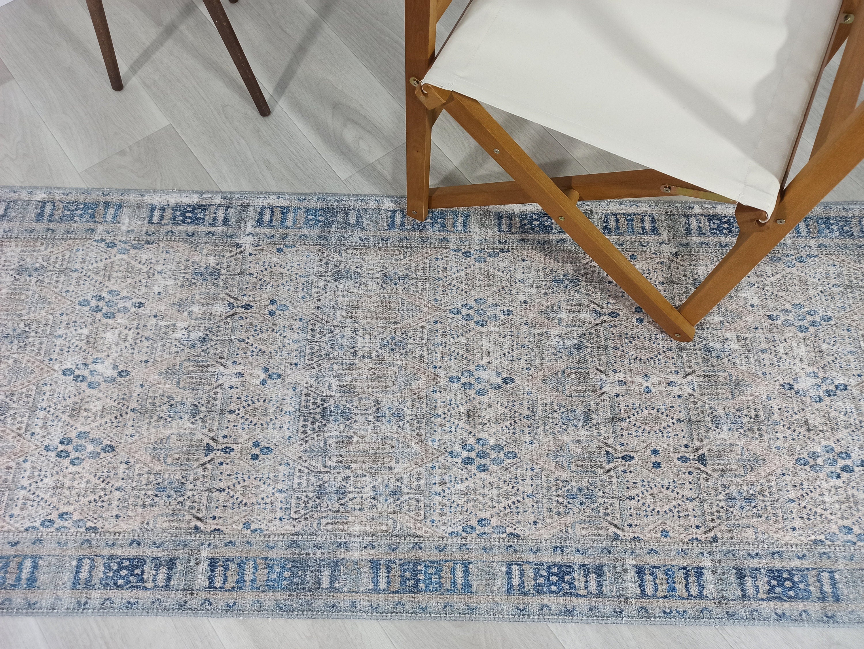 Tiana Rug Neutral Turkish Faded Gray Blue Rug