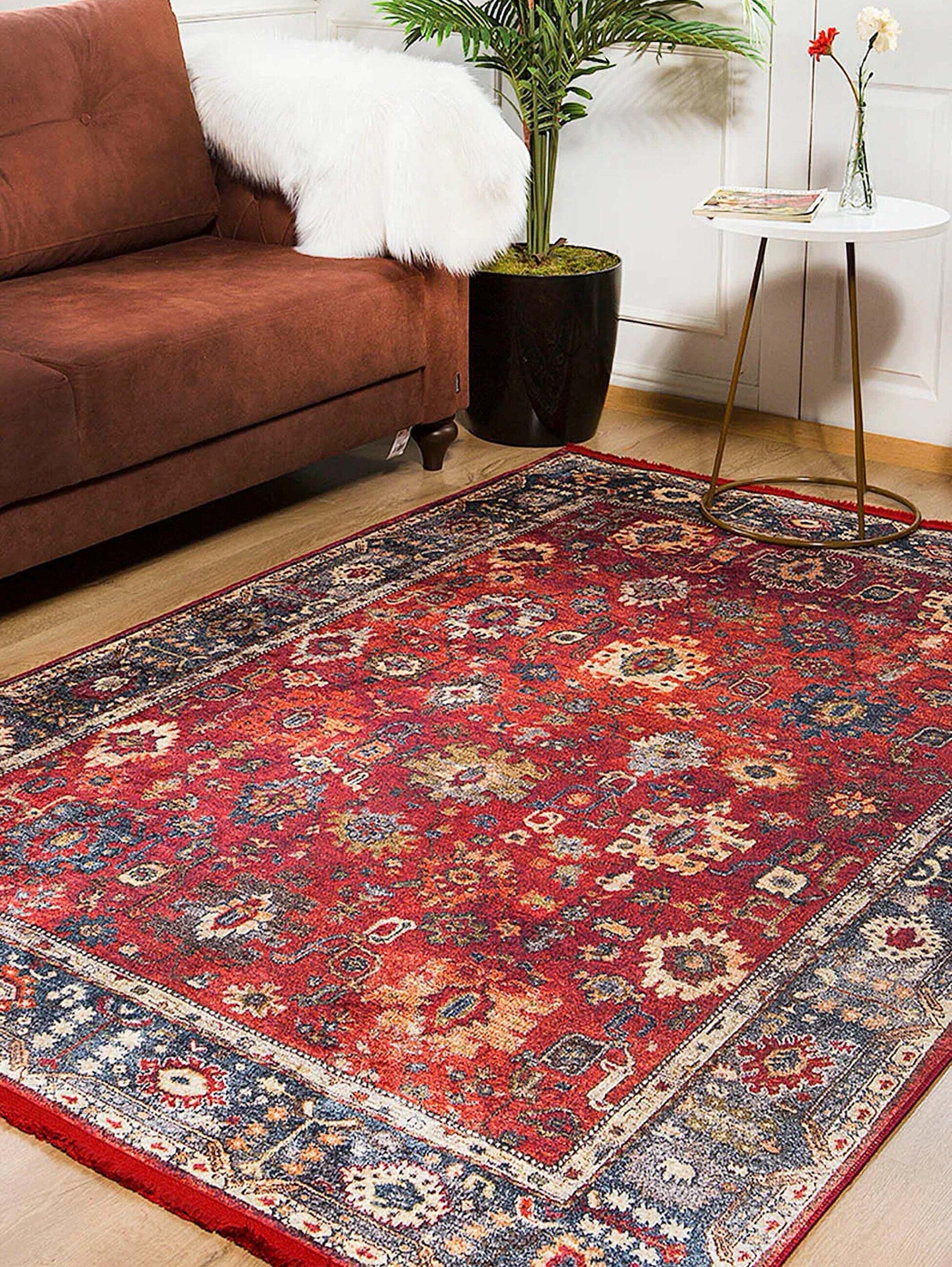 Tima Turkish Oushak Dark Red Rug
