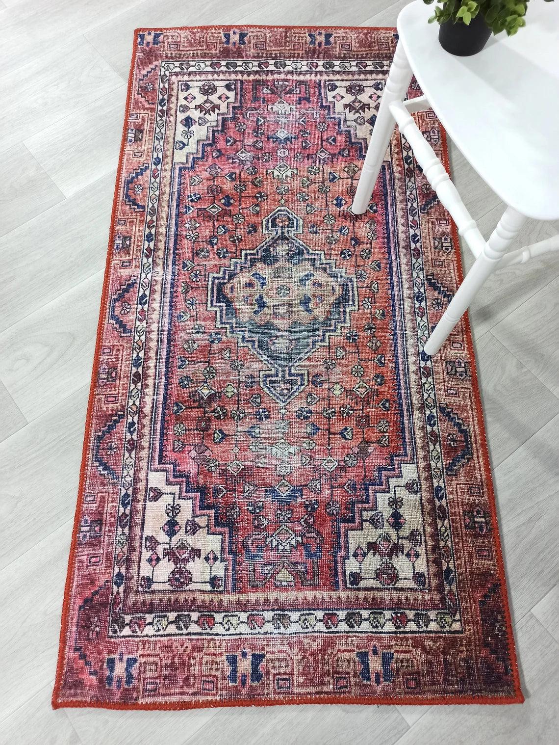 Toka Turkish Hot Pink Red Rug