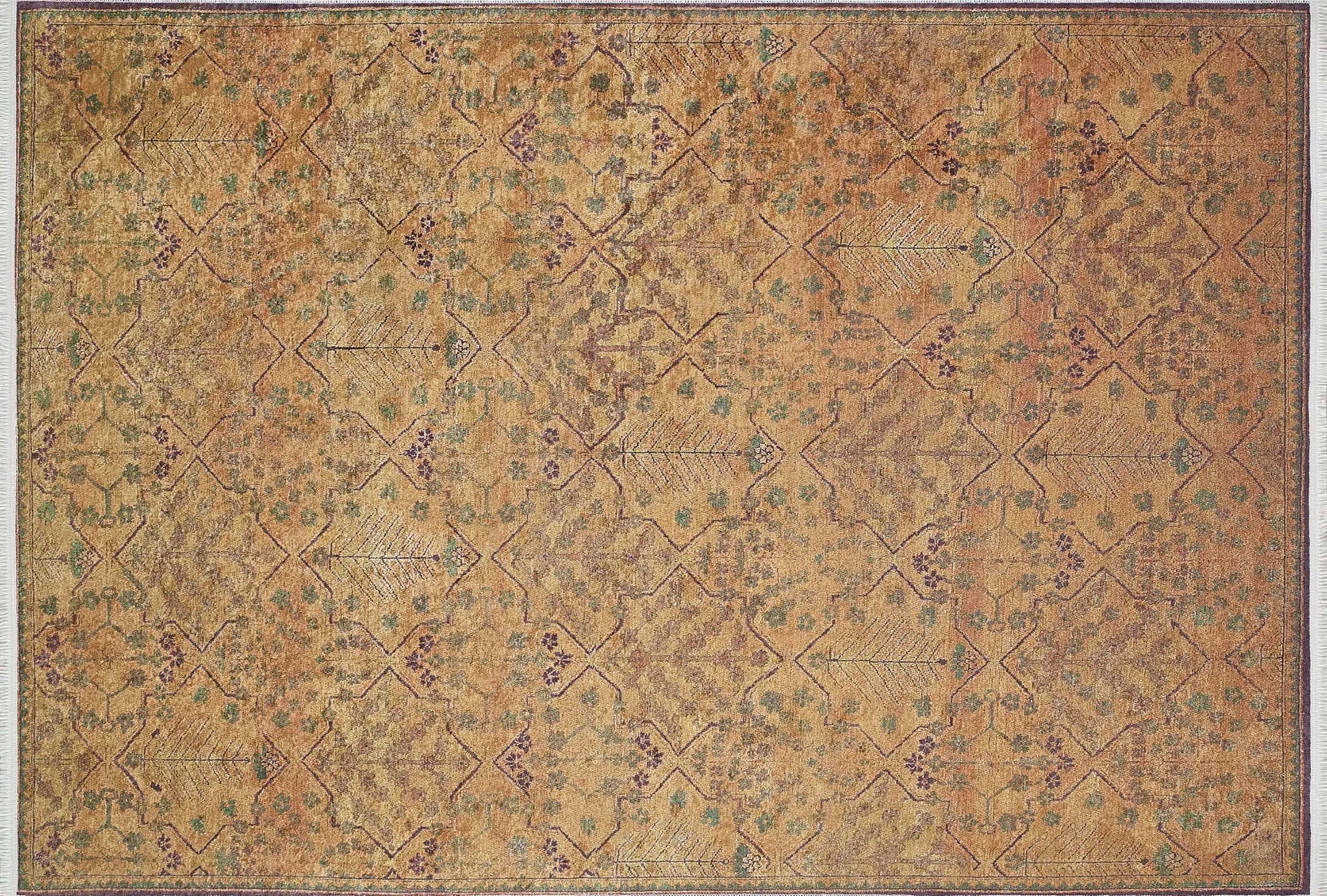 Tuni Traditional Oushak brownish yellow Turkish Rug