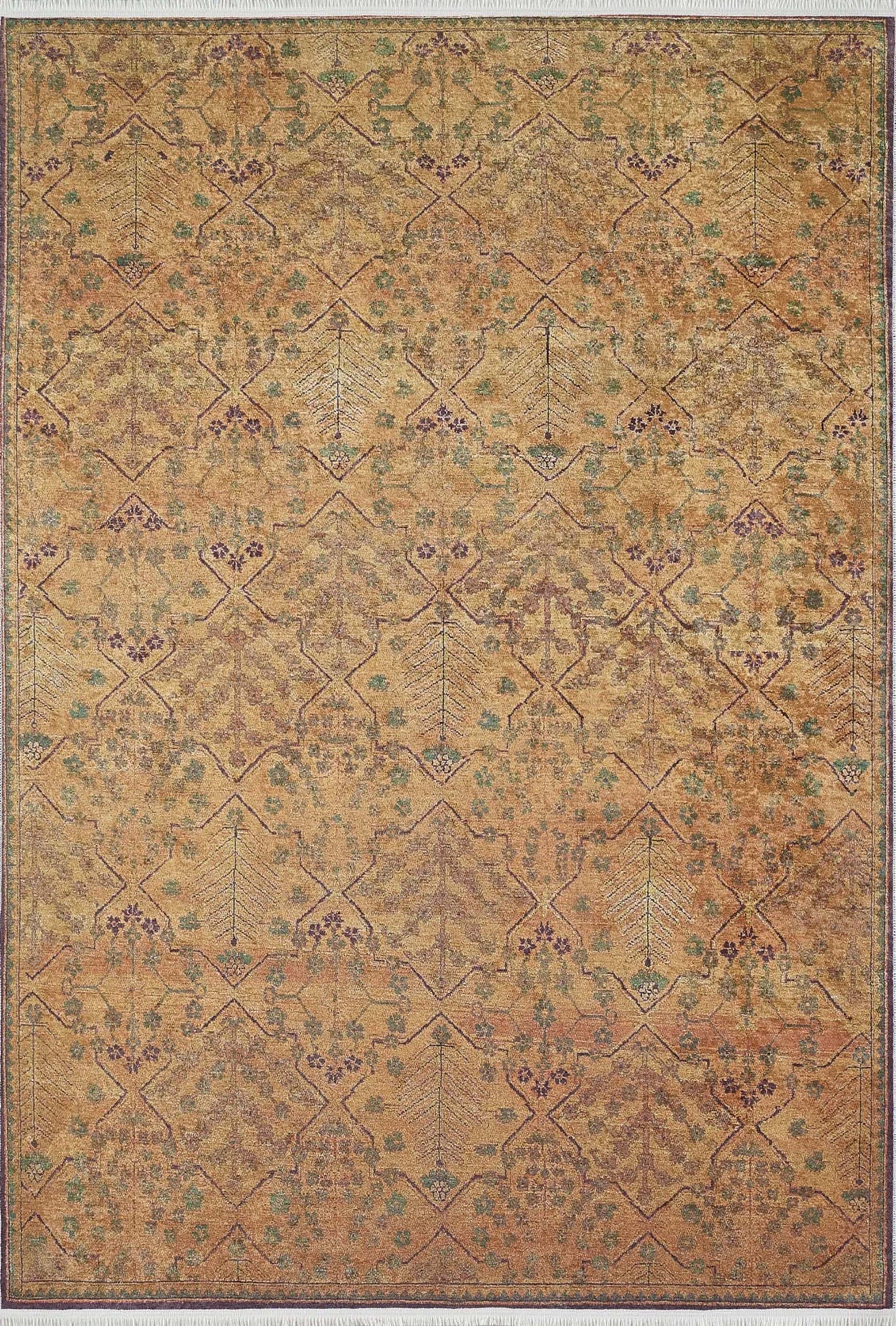 Tuni Traditional Oushak brownish yellow Turkish Rug