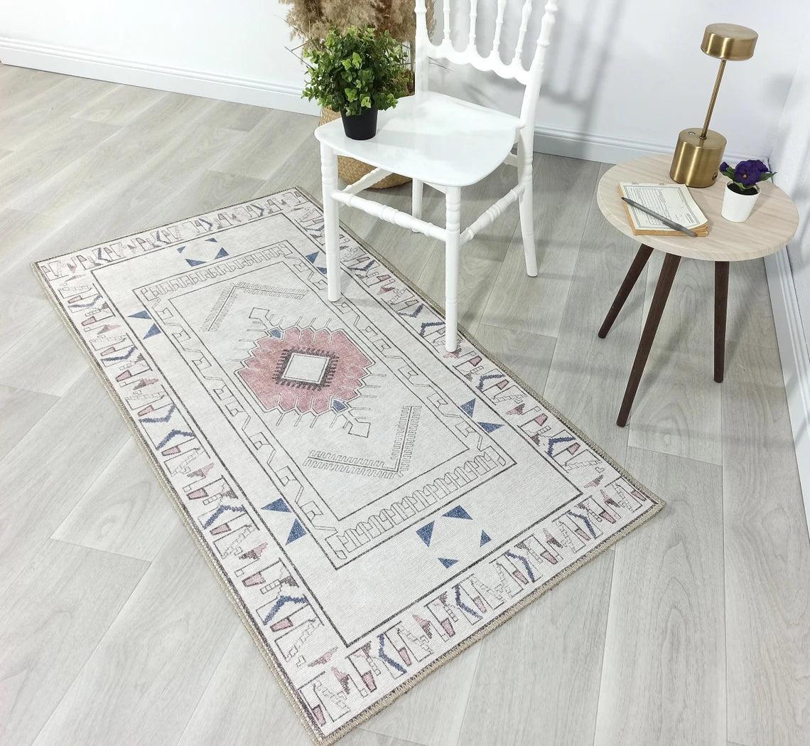 Tuta Rug Turkish Neutral Medallion white Beige Rug
