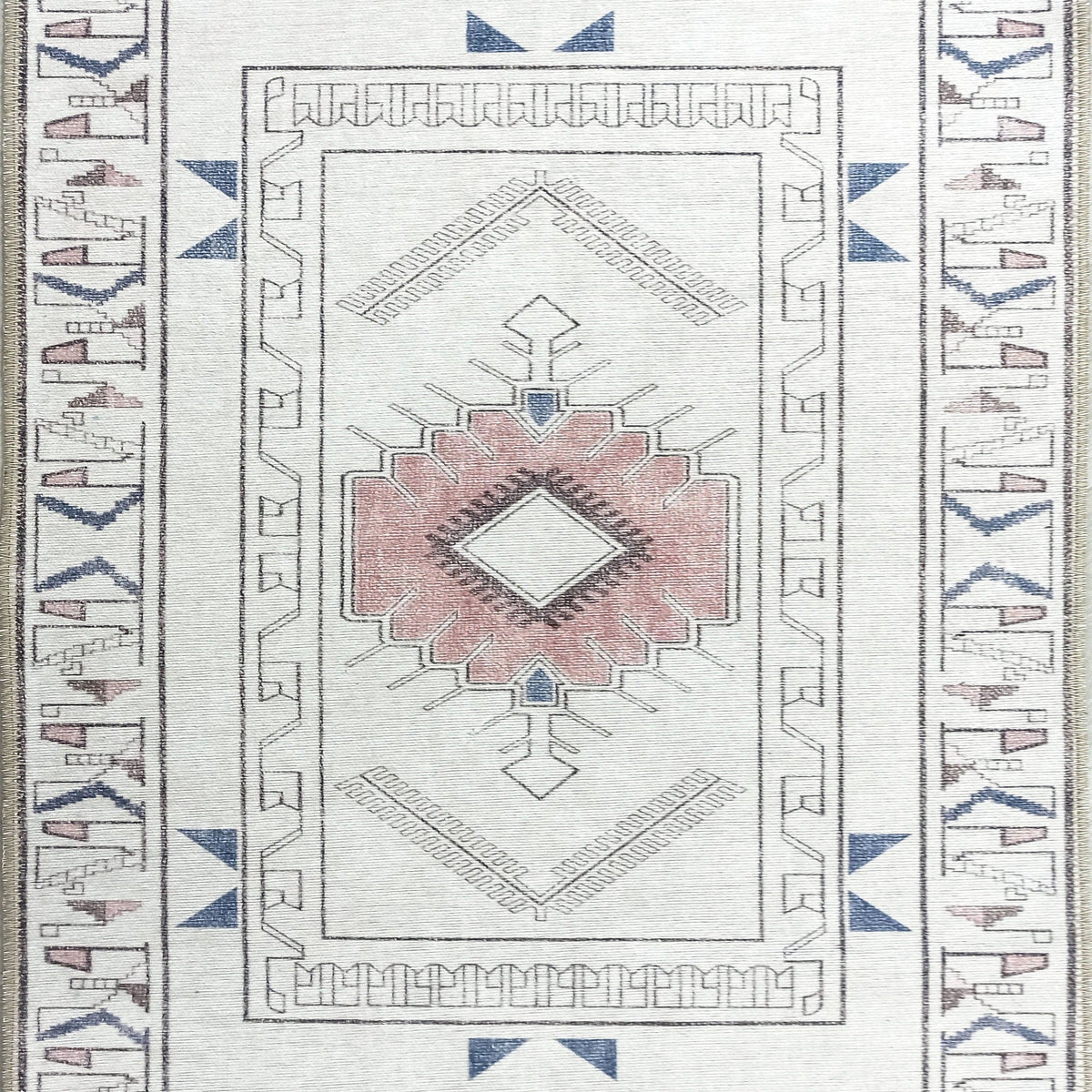 Tuta Rug Turkish Neutral Medallion white Beige Rug – Fame Rugs