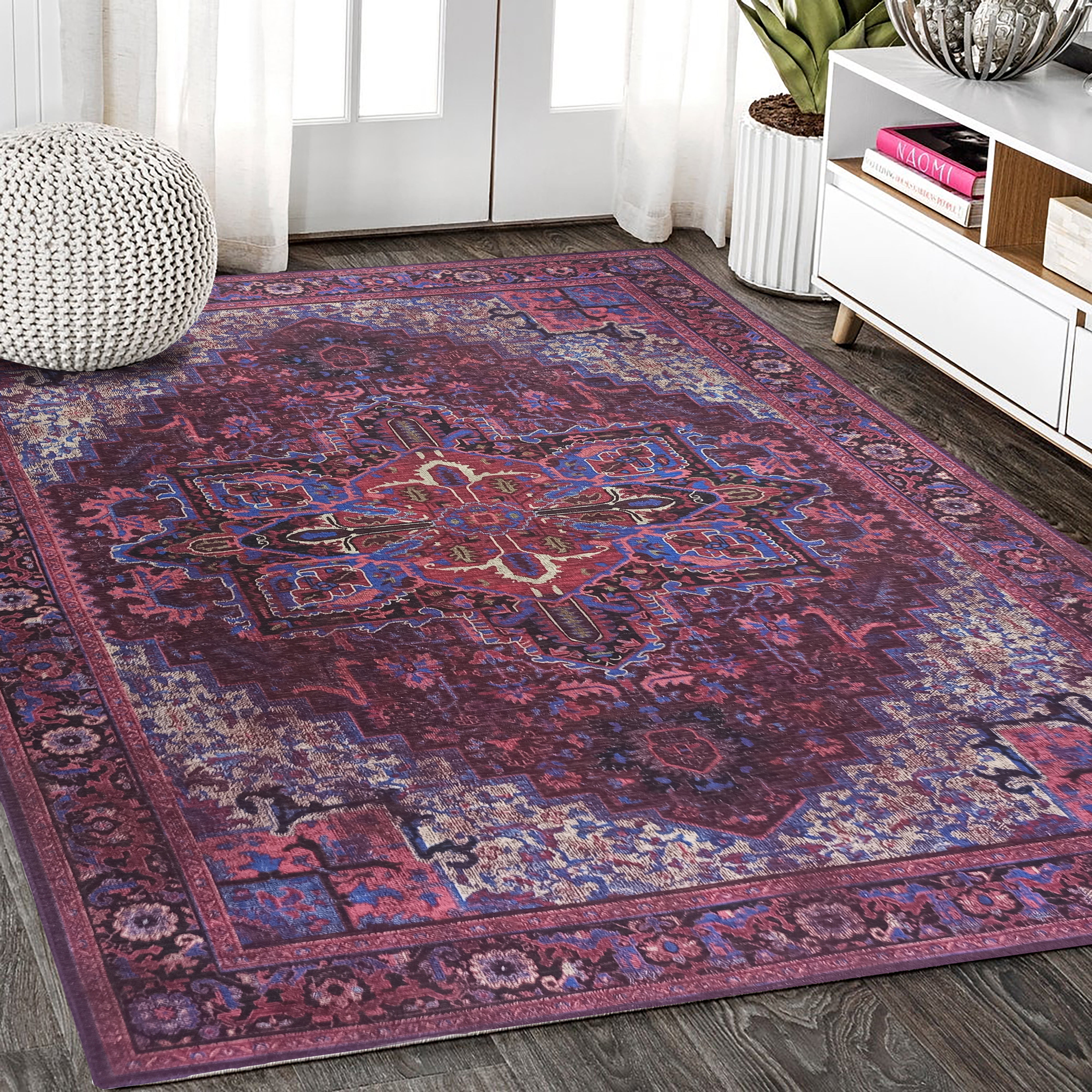 Vivianne Burgundy Maroon Red Modern Persian Rug