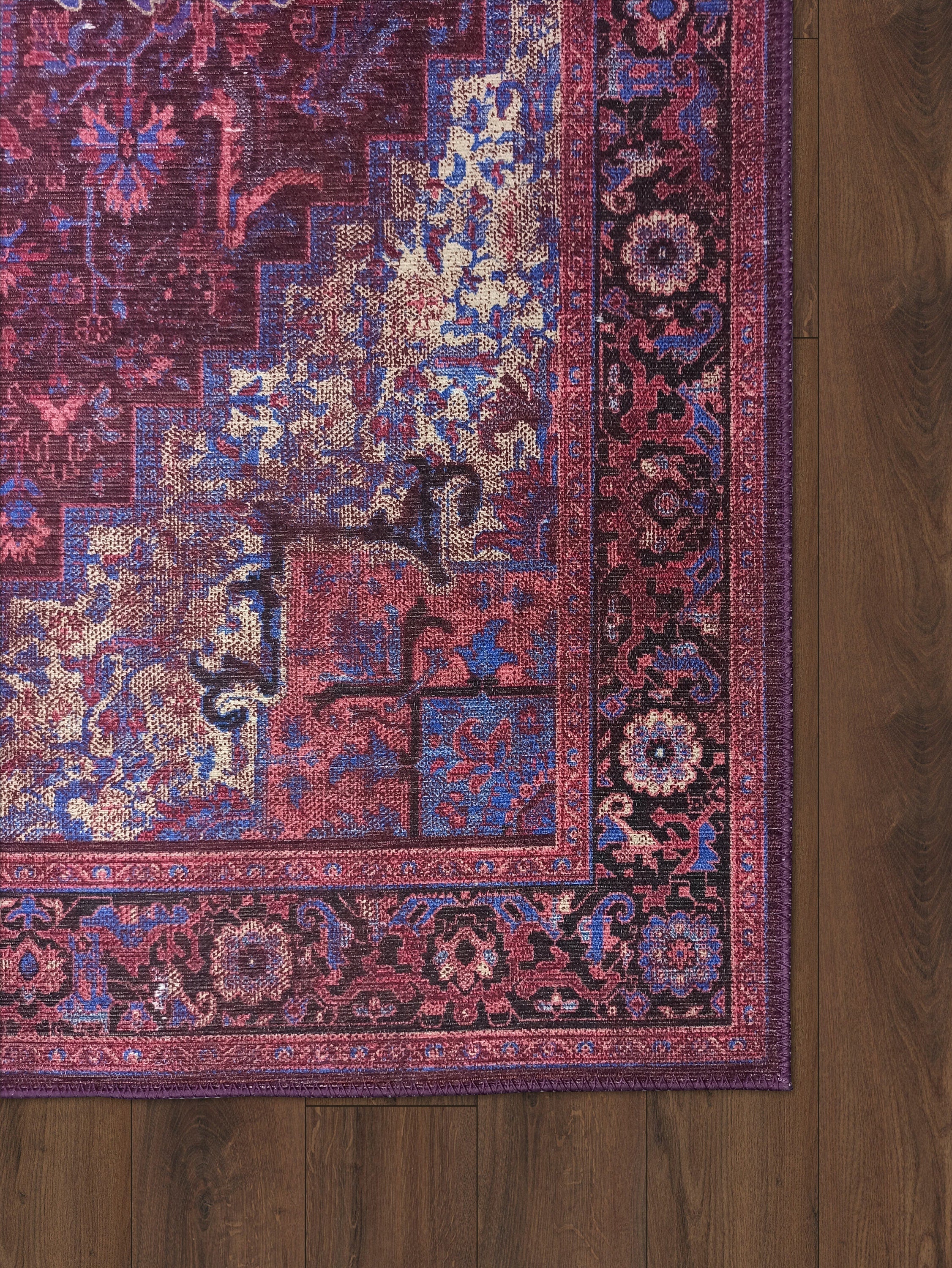 Vivianne Burgundy Maroon Red Modern Persian Rug