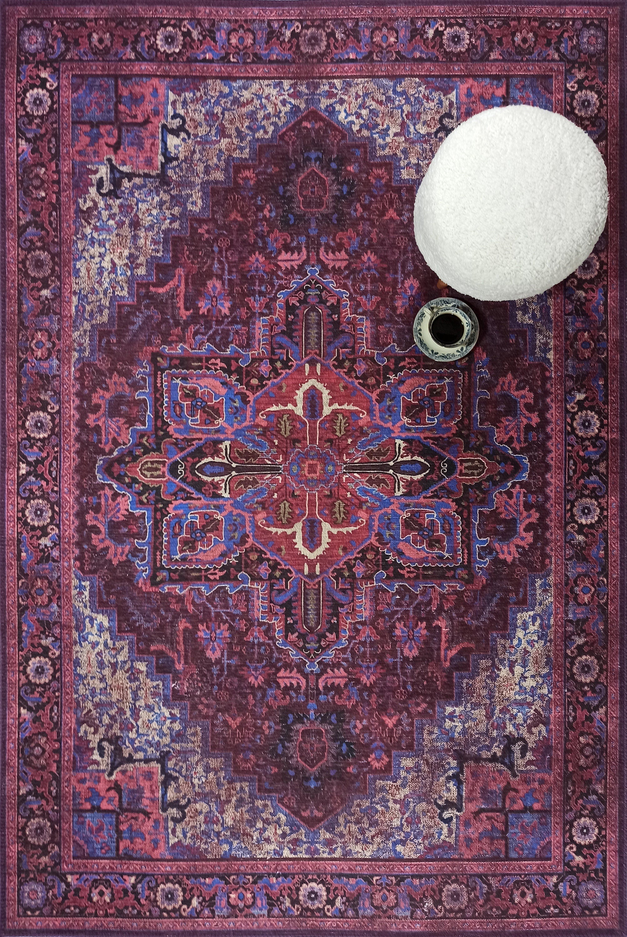 Vivianne Burgundy Maroon Red Modern Persian Rug