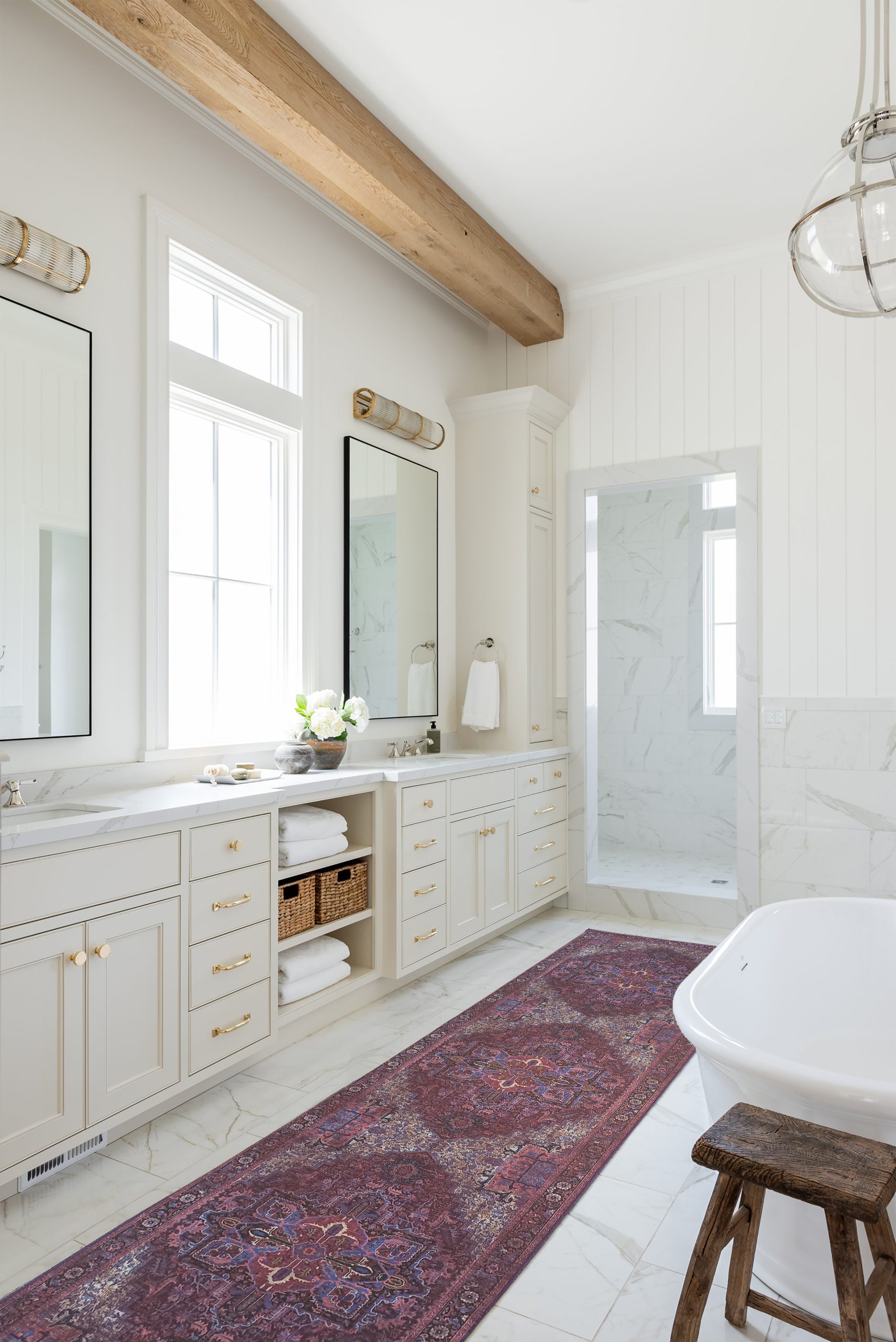 Vivianne Burgundy Maroon Red Modern Persian Rug