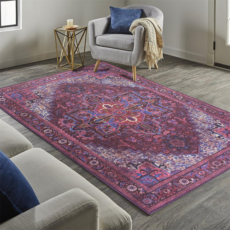 Vivianne Burgundy Maroon Red Modern Persian Rug