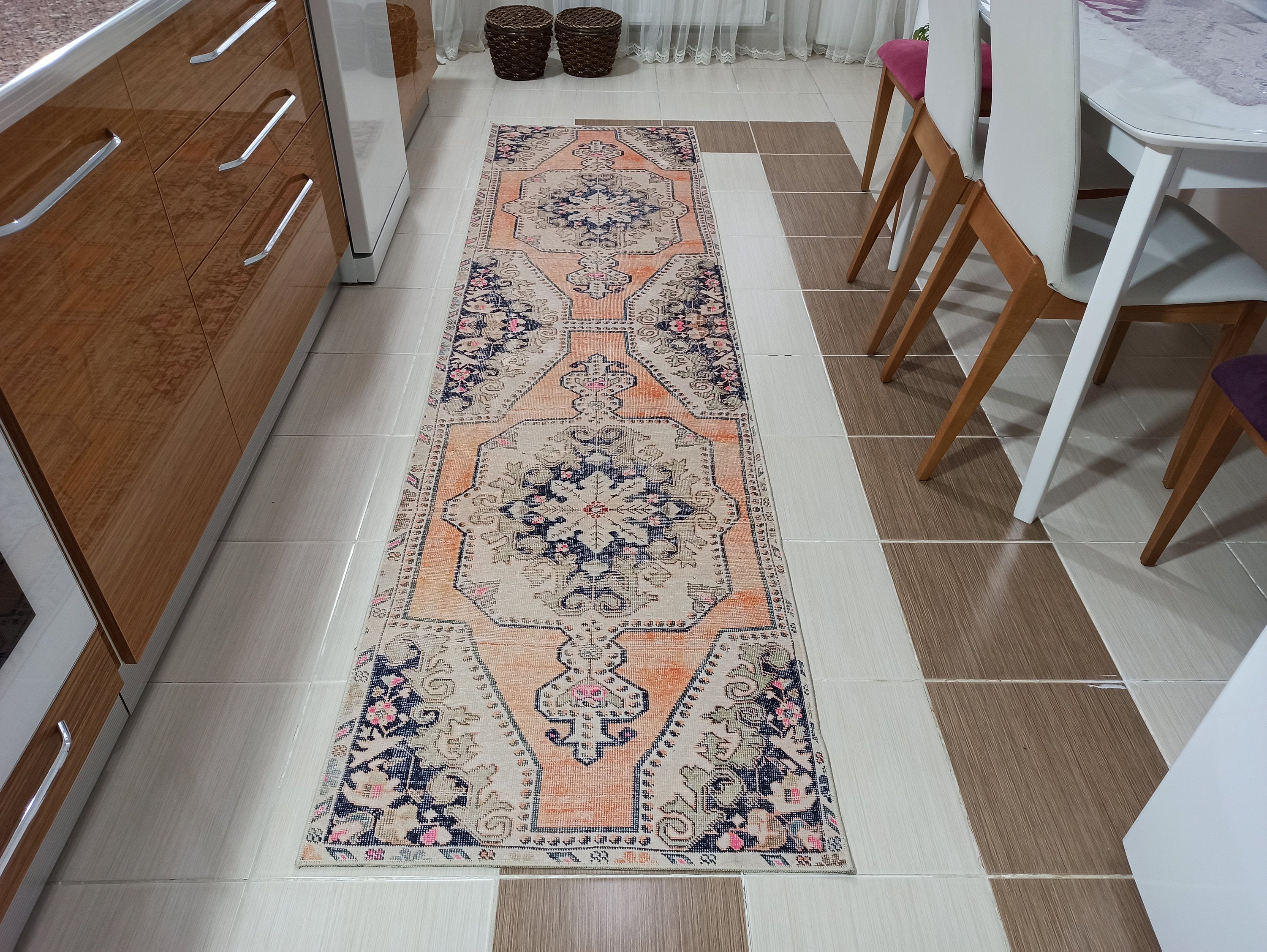Varo Turkish Blush Orange Beige Runner Rug