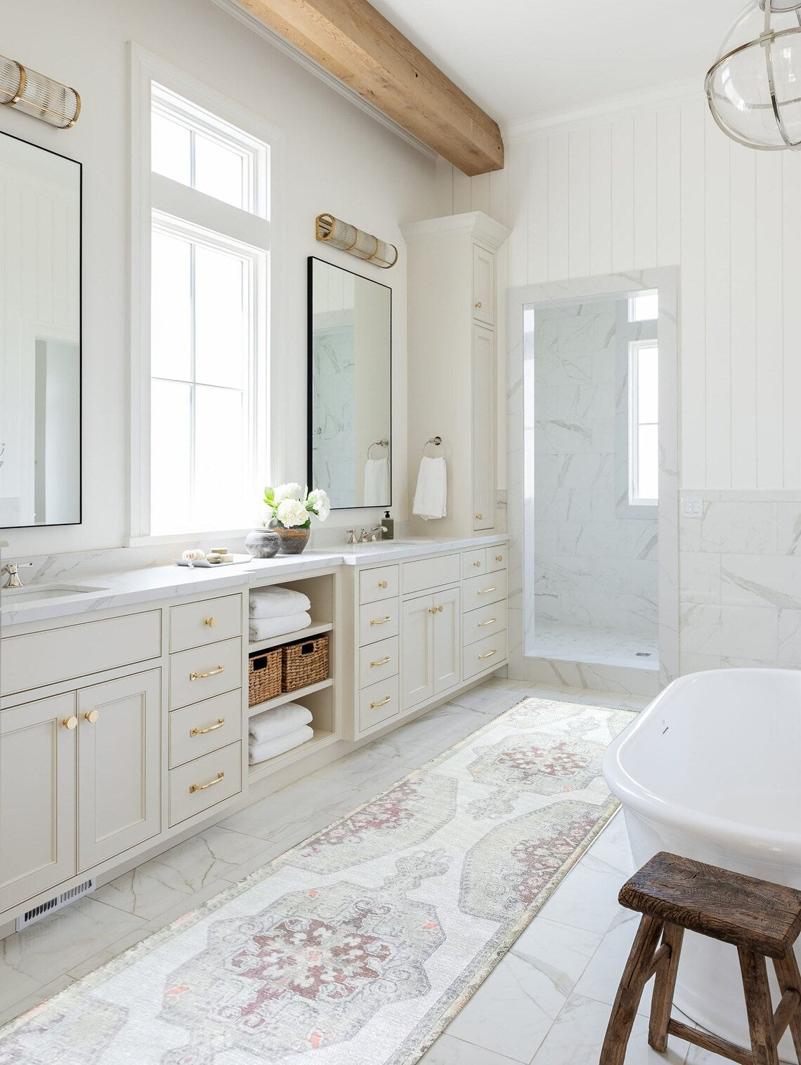 Vera Rug Neutral Turkish Gray Pastel Muted Green Ivory Rug