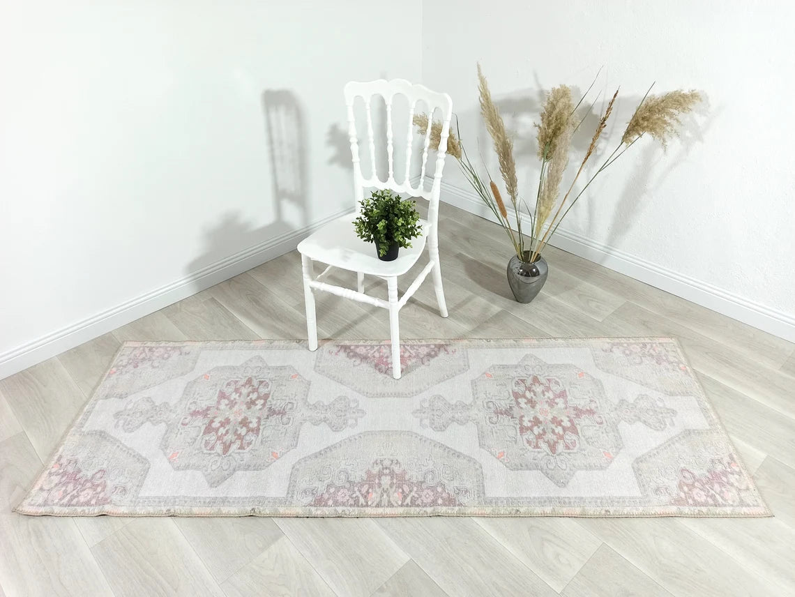 Vera Rug Neutral Turkish Gray Pastel Muted Green Ivory Rug