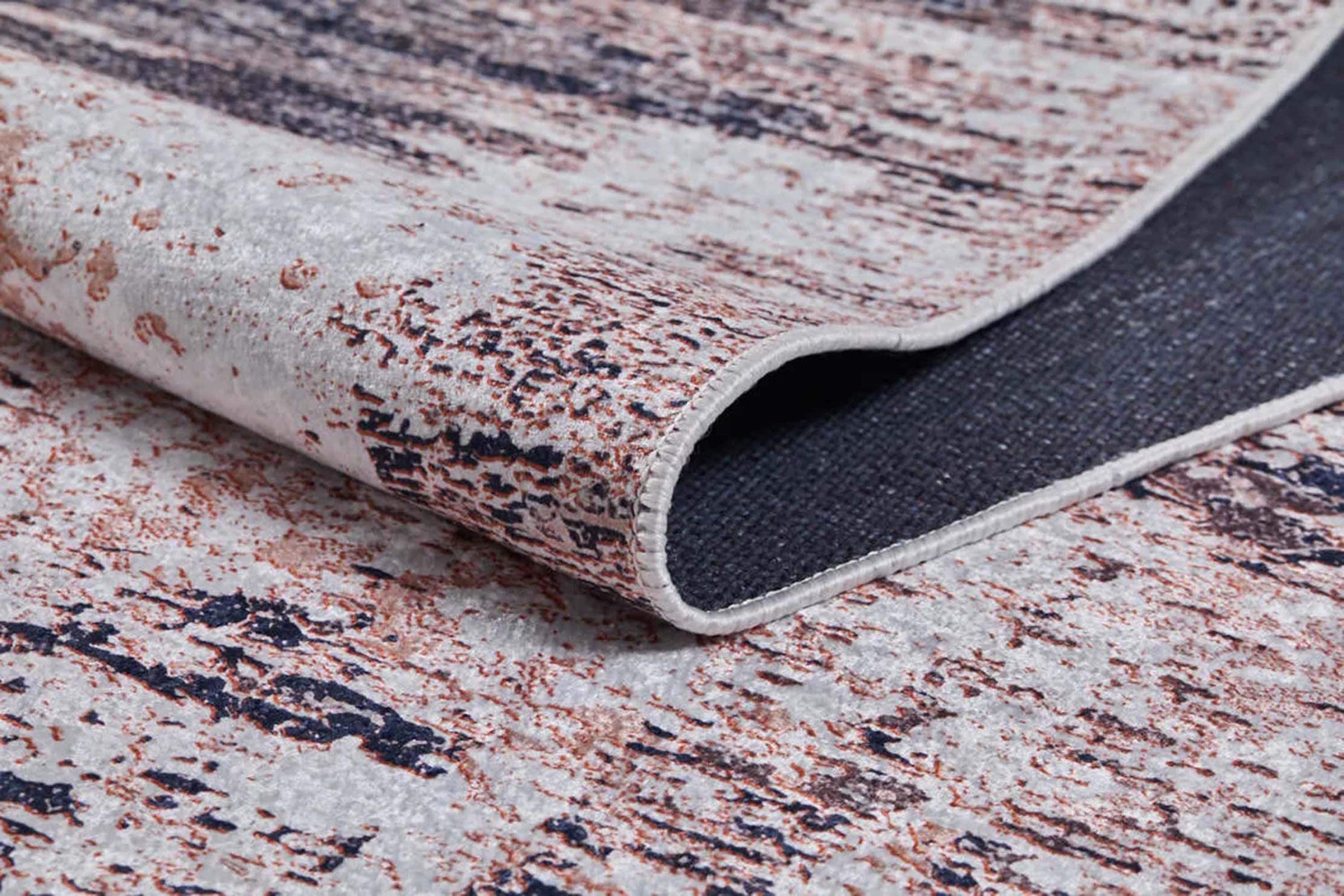 Yara Turkish Distressed Abstract Blush Pink &amp; Green Rug