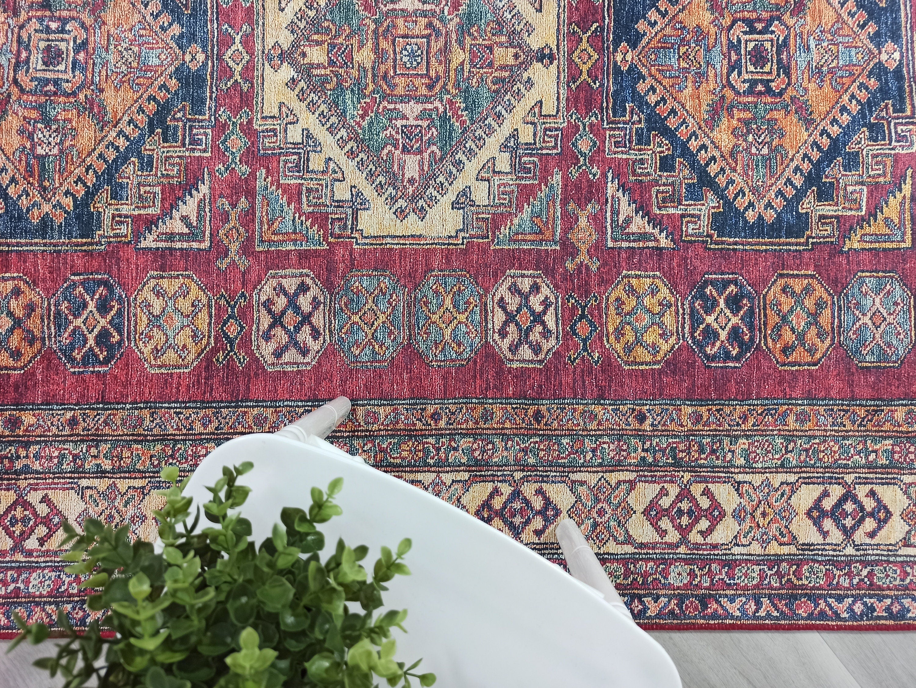 Yaren Turkish Dark Red Burgundy Rug