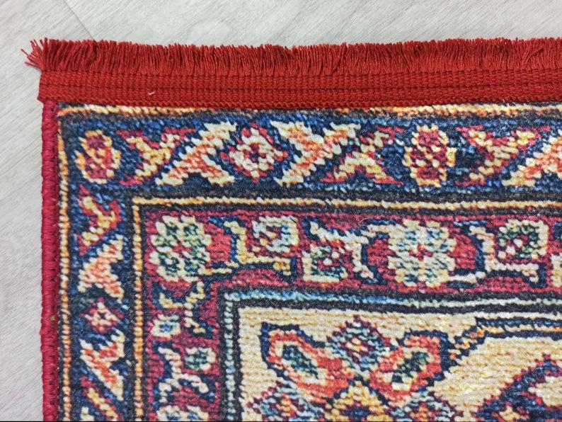 Yaren Turkish Dark Red Burgundy Rug