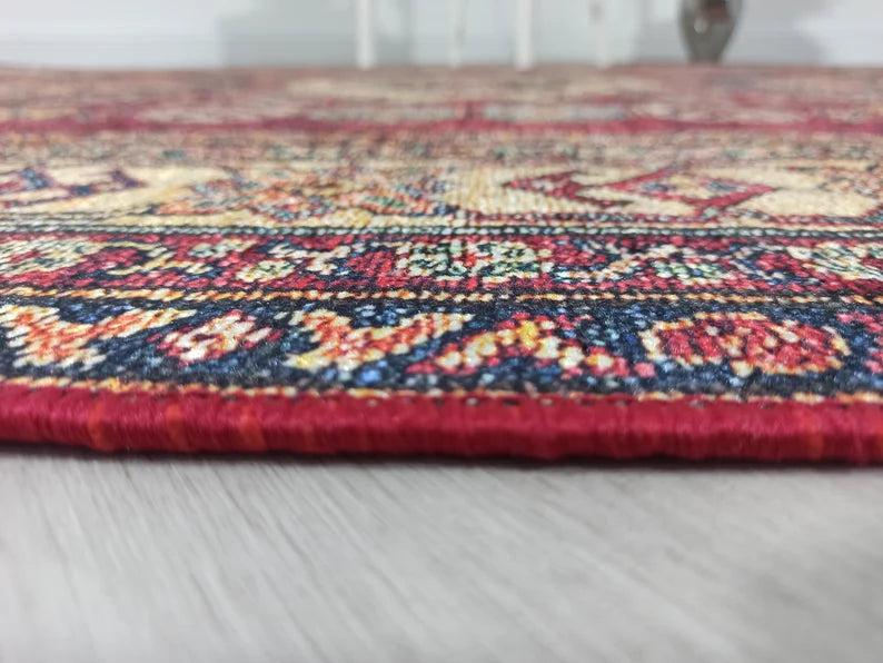 Yaren Turkish Dark Red Burgundy Rug