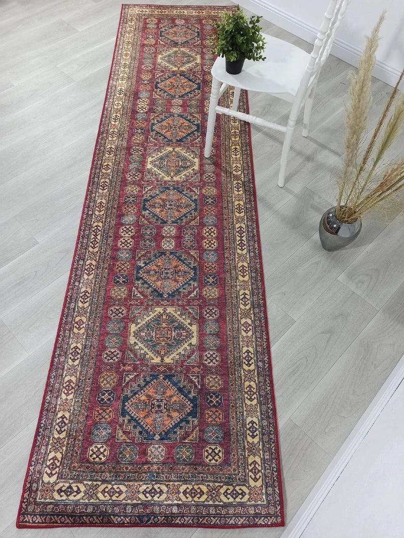 Yaren Turkish Dark Red Burgundy Rug