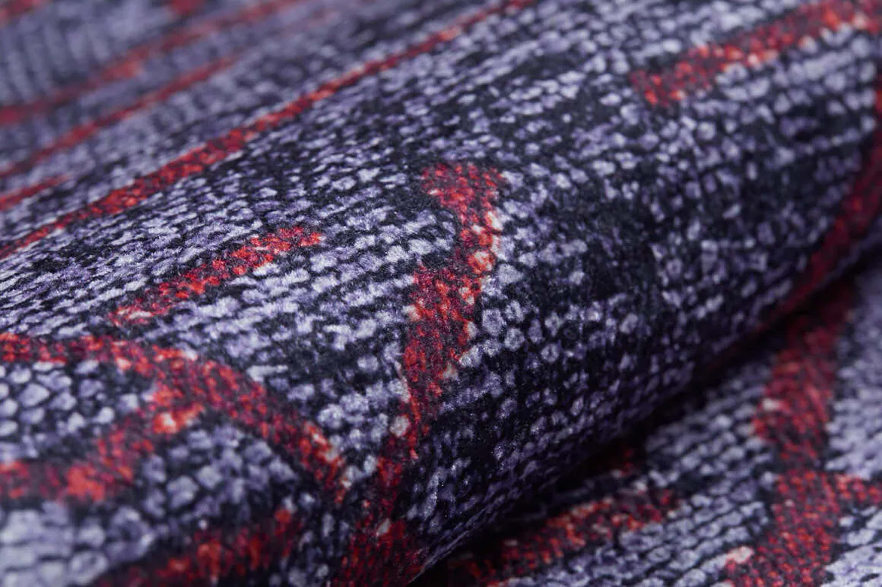 Yaz Distressed Navy Blue Red Rug