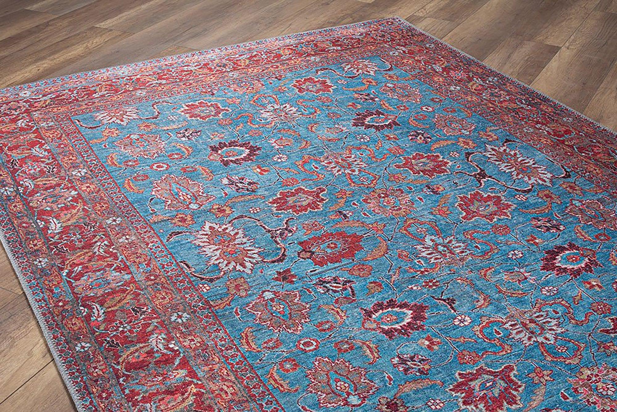 Zara Rug Persian Teal Red Rug Floral Rug