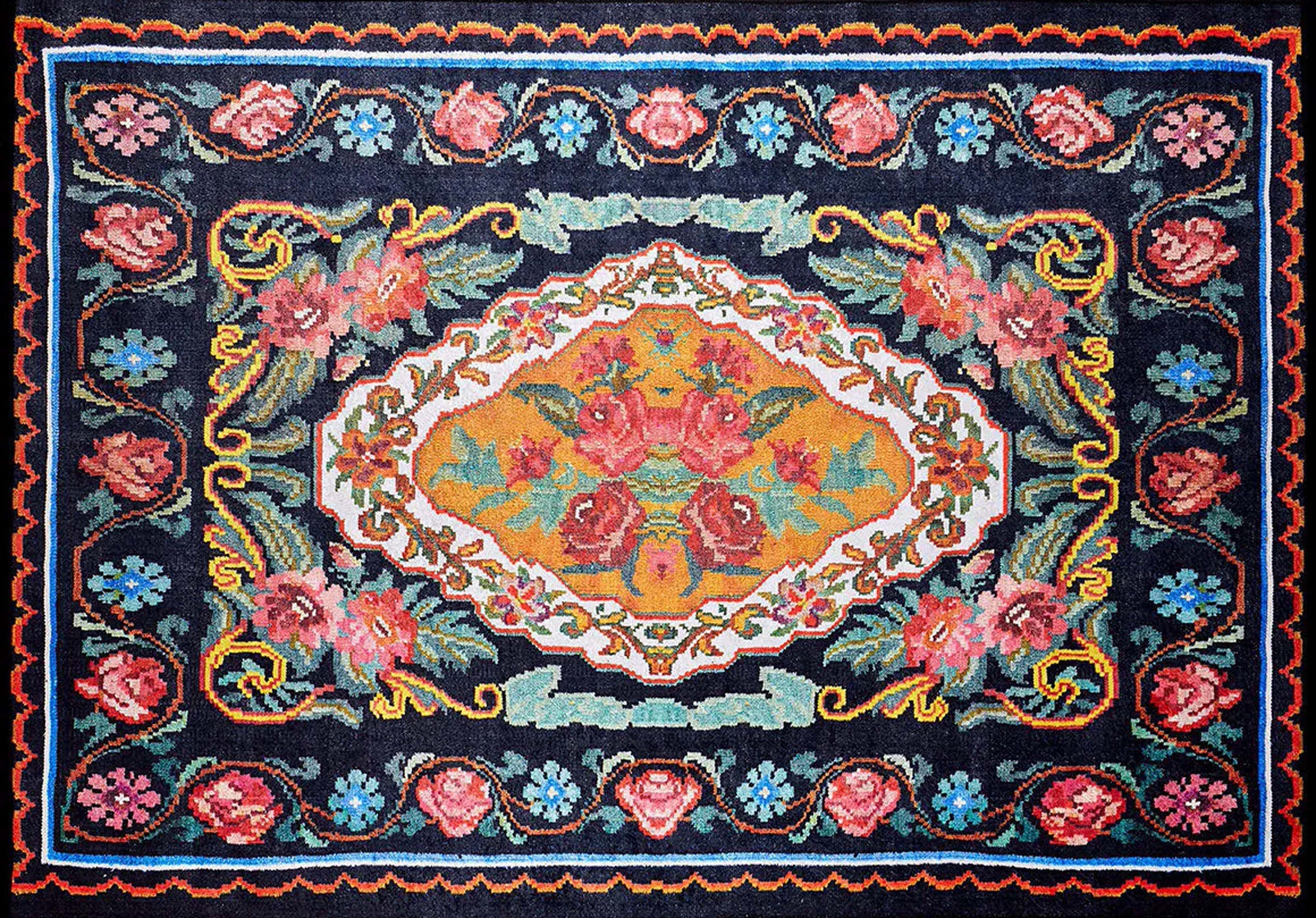 Zarka Turkish Colorful Karabagh Rug