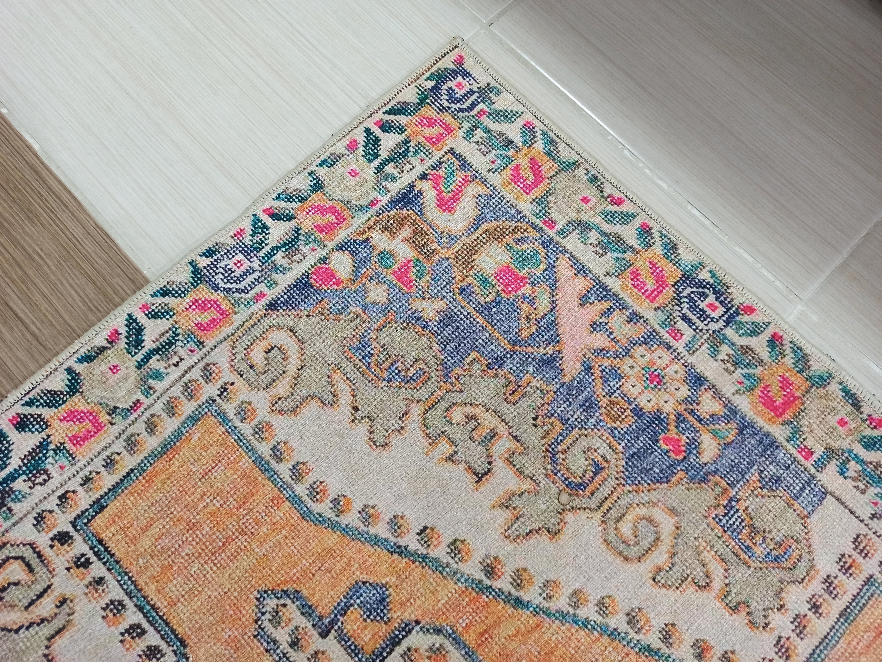 Zaya Bohemian Turkish Orange Beige Runner