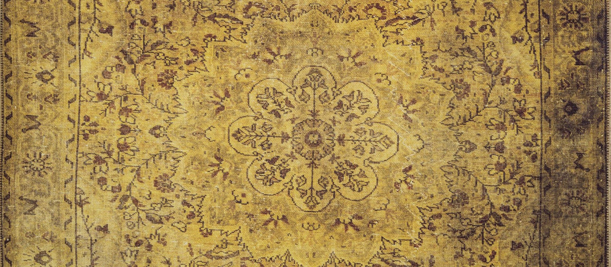 Zoya Oriental Yellow Over-dyed Brown Rug